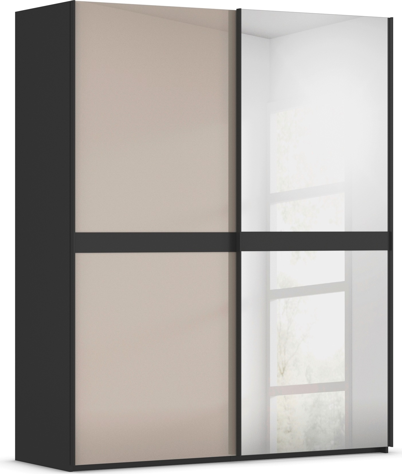 rauch "Kleiderschrank Schrank Garderobe Schlafzimmerschrank SCALE-LINE" edle Optik mit Bauchbinde mit Glas/Spiegel-Front MADE IN GERMANY