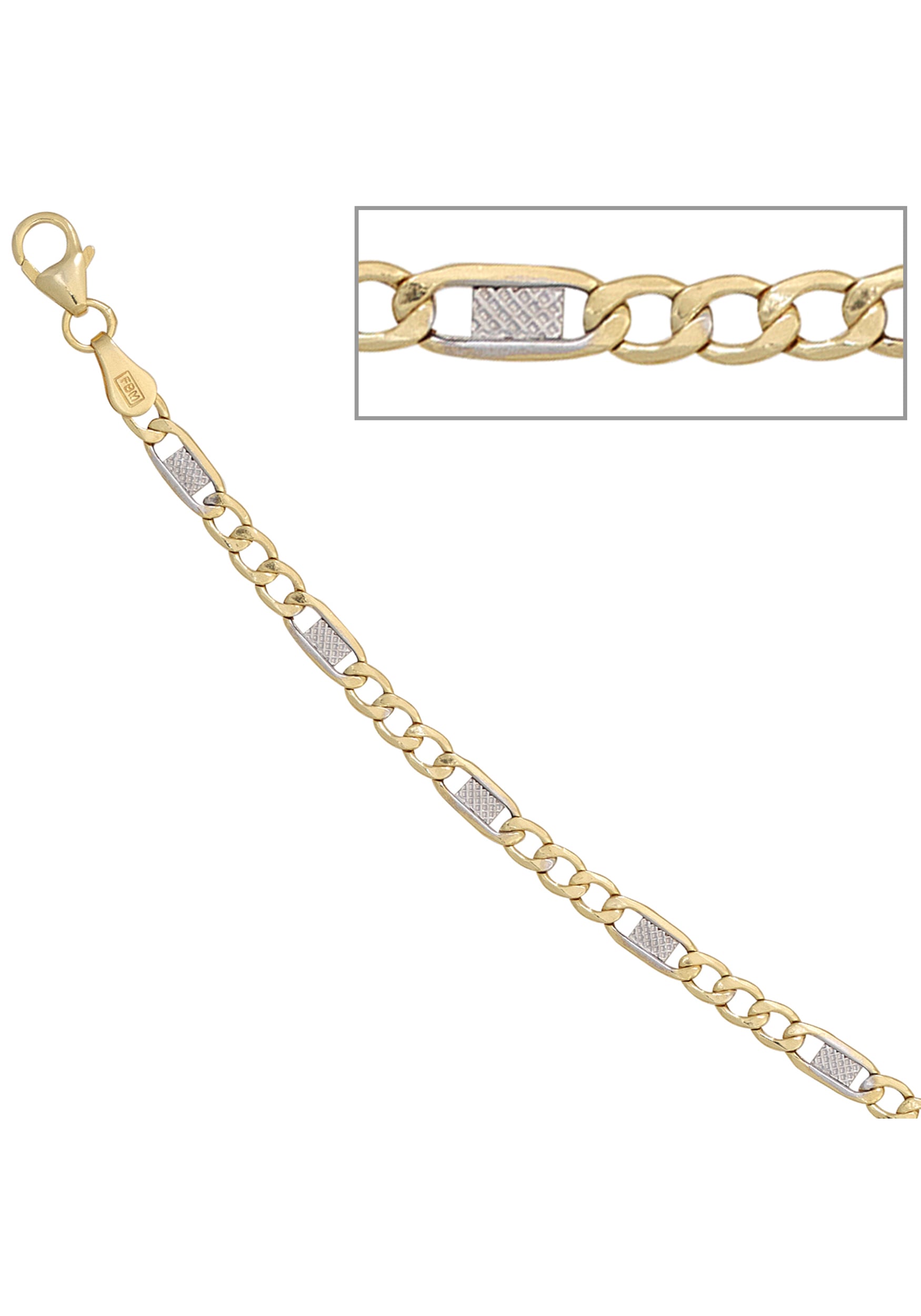 JOBO Goldarmband Steg-Panzerarmband 333 Gold bicolor 19 cm