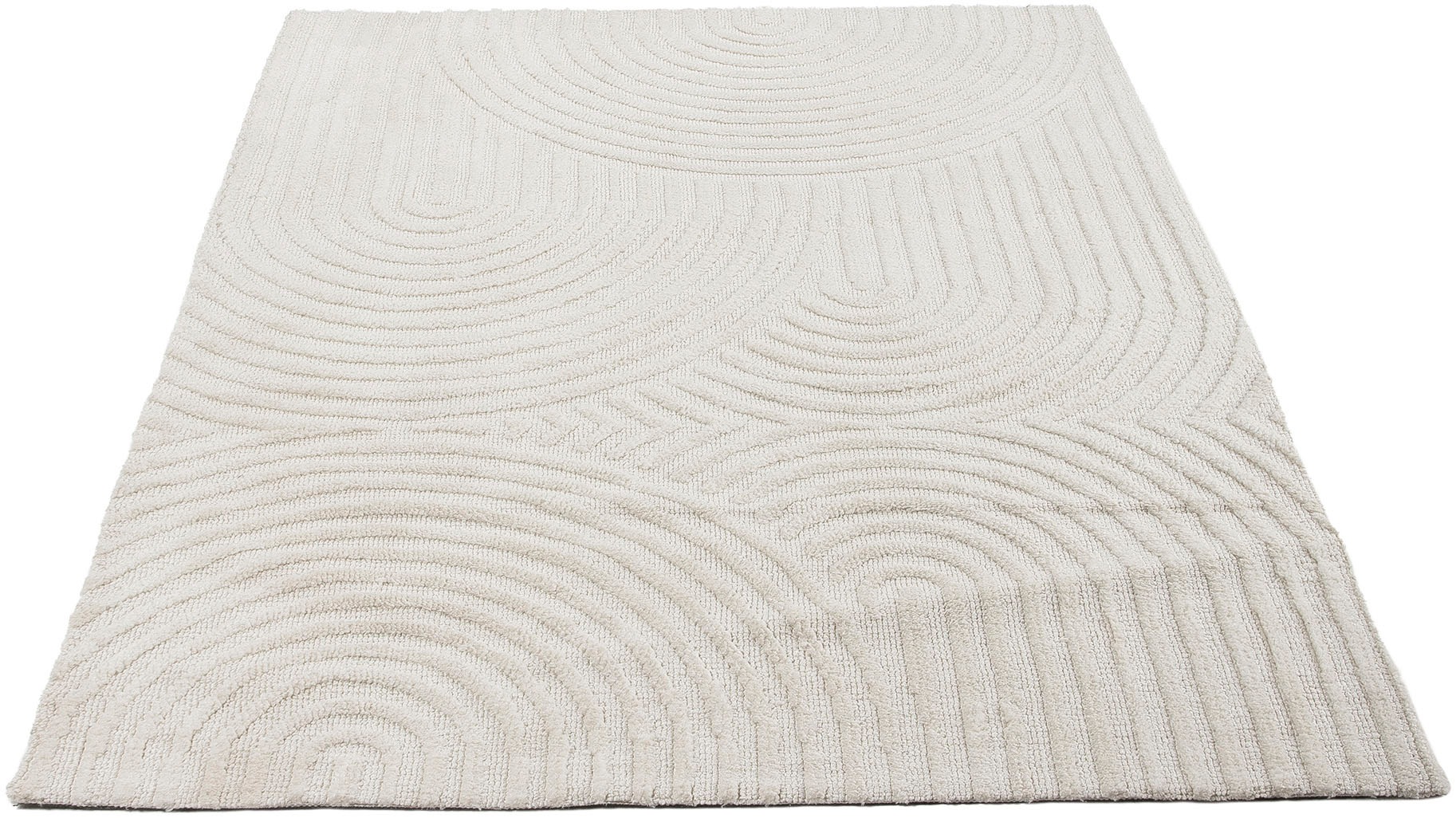 carpetfine Teppich »Holly Zen 1«, rechteckig, 12 mm Höhe, Hoch-Tief-Effekt, geometrisch, Zeitloses Design, dekoratives Highlight