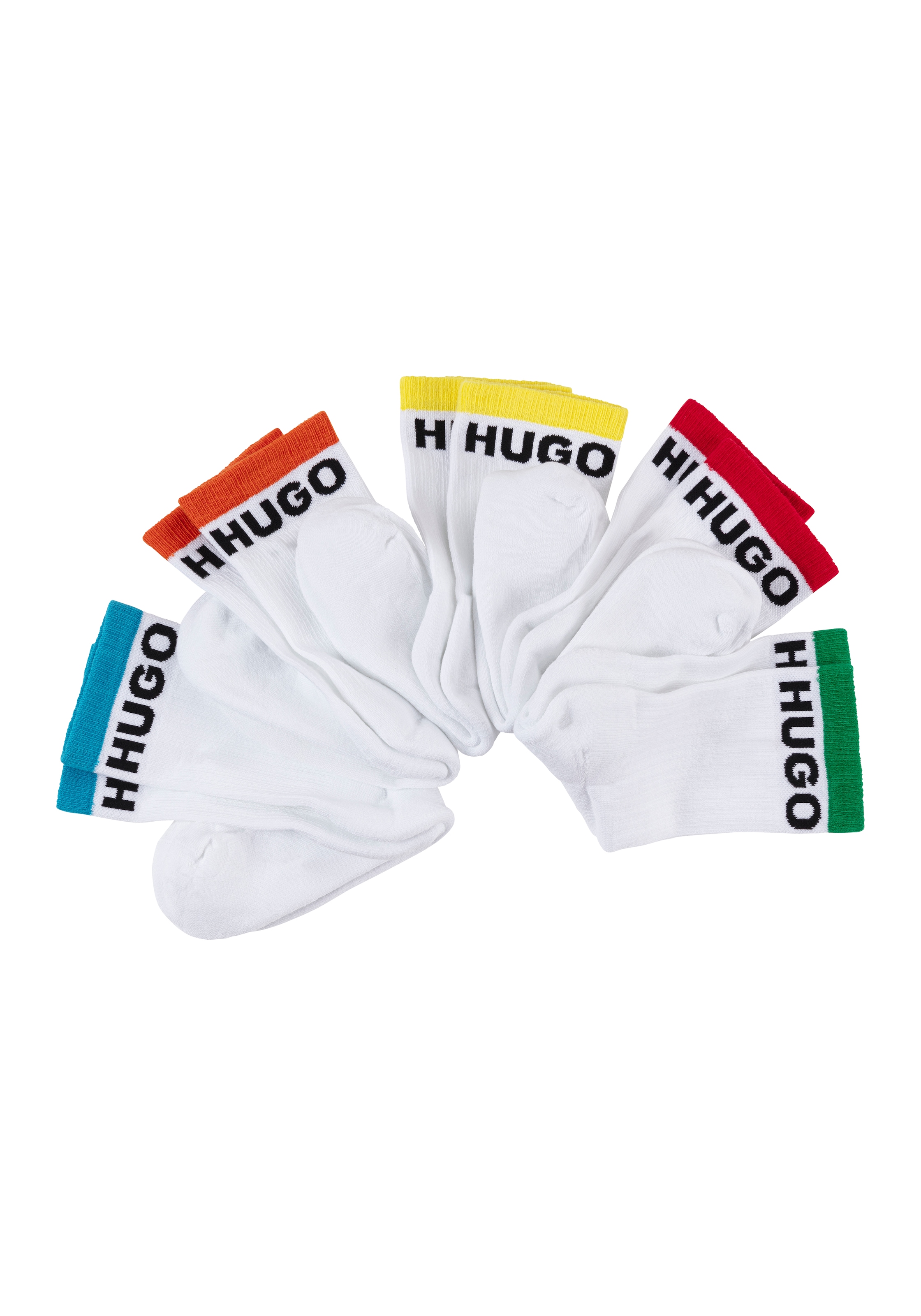 HUGO Underwear Socken "5P QS RAINBOW CC W", (Packung, 5 Paar, 5er), mit kontrastfarbenen Streifen