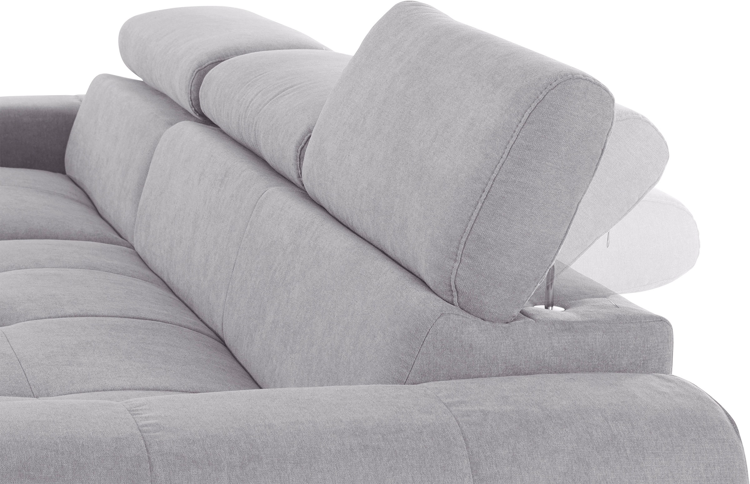 COTTA Ecksofa »Mia L-Form mit 3 Zierkissen«, wahlweise mit Bettfunktion, Bettkasten, Beleuchtung & Wireless-Charger