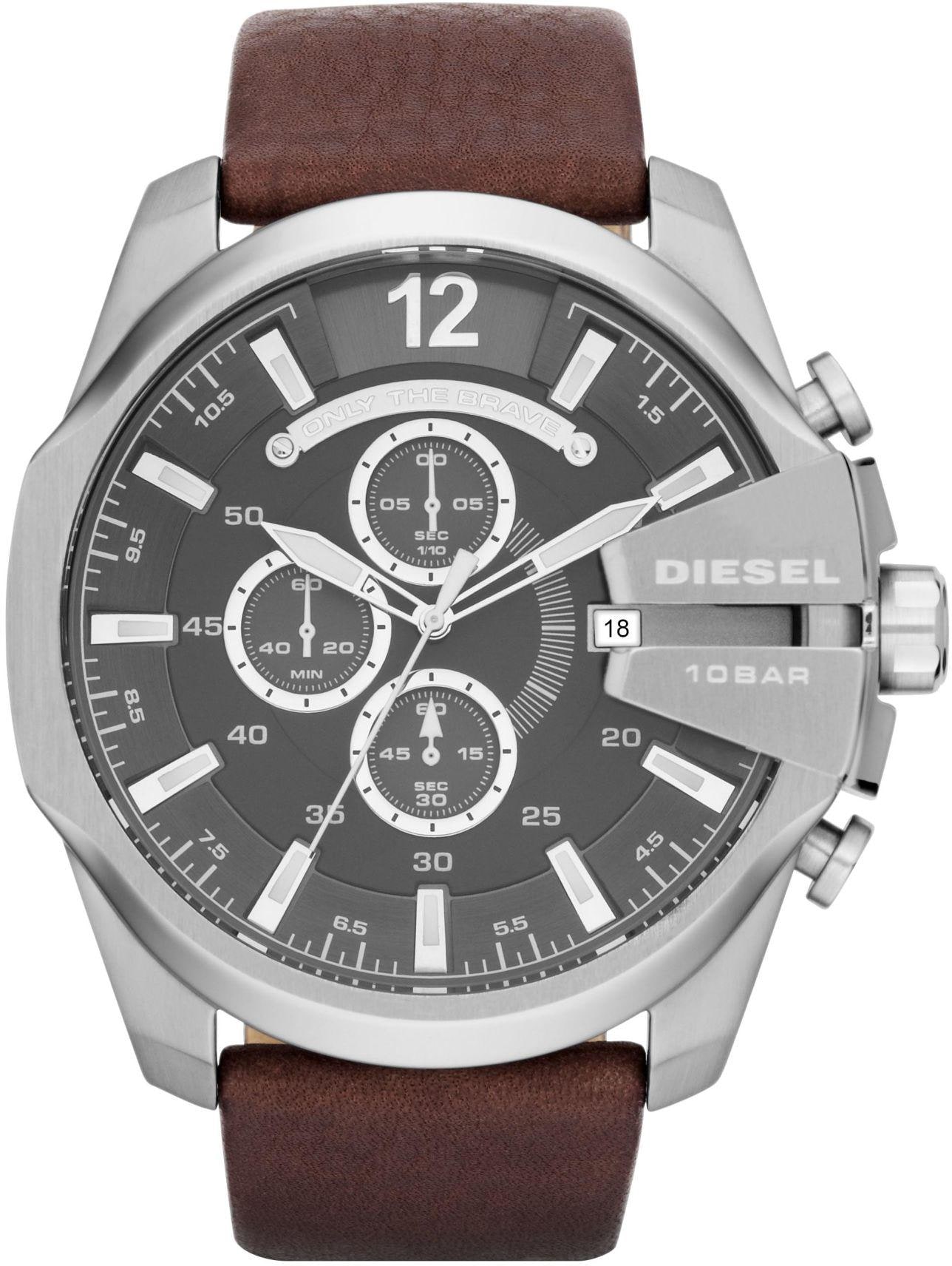 Diesel Chronograph »MEGA CHIEF, DZ4290«, Quarzuhr, Armbanduhr, Herrenuhr, Datum, Stoppfunktion