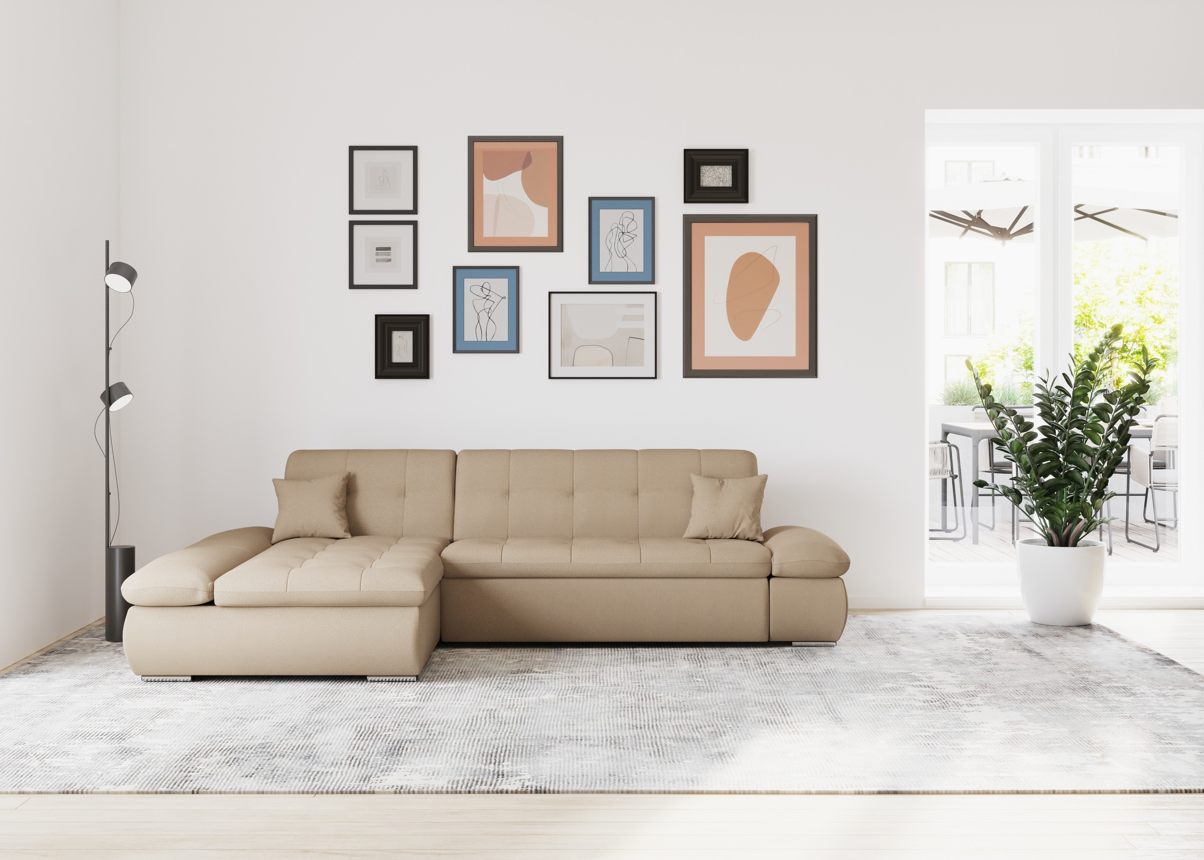 DOMO collection Ecksofa "Moric, L-Form, XXL-Sofa - Breite 300cm", wahlweise günstig online kaufen