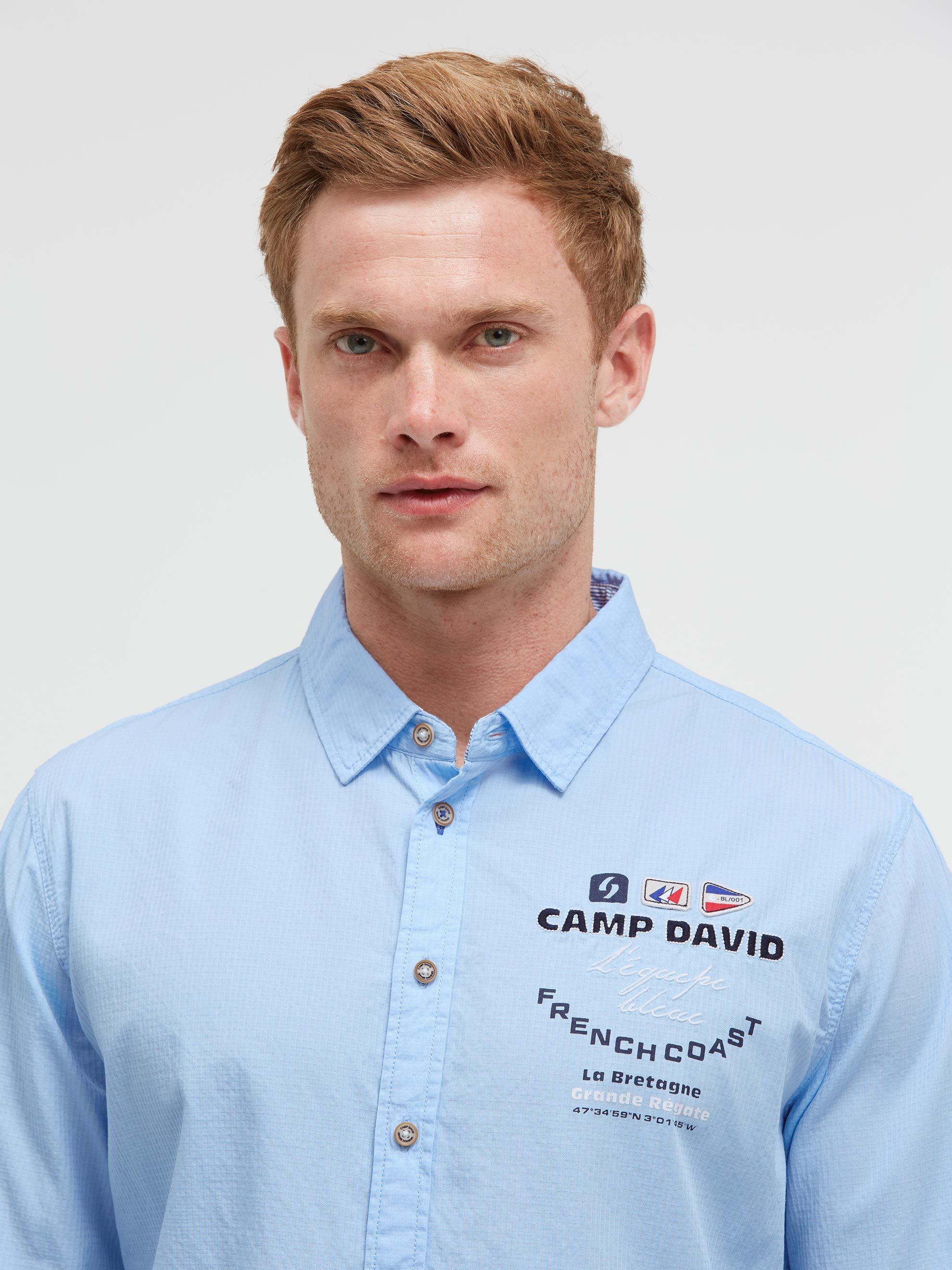 CAMP DAVID Langarmhemd mit Kentkragen