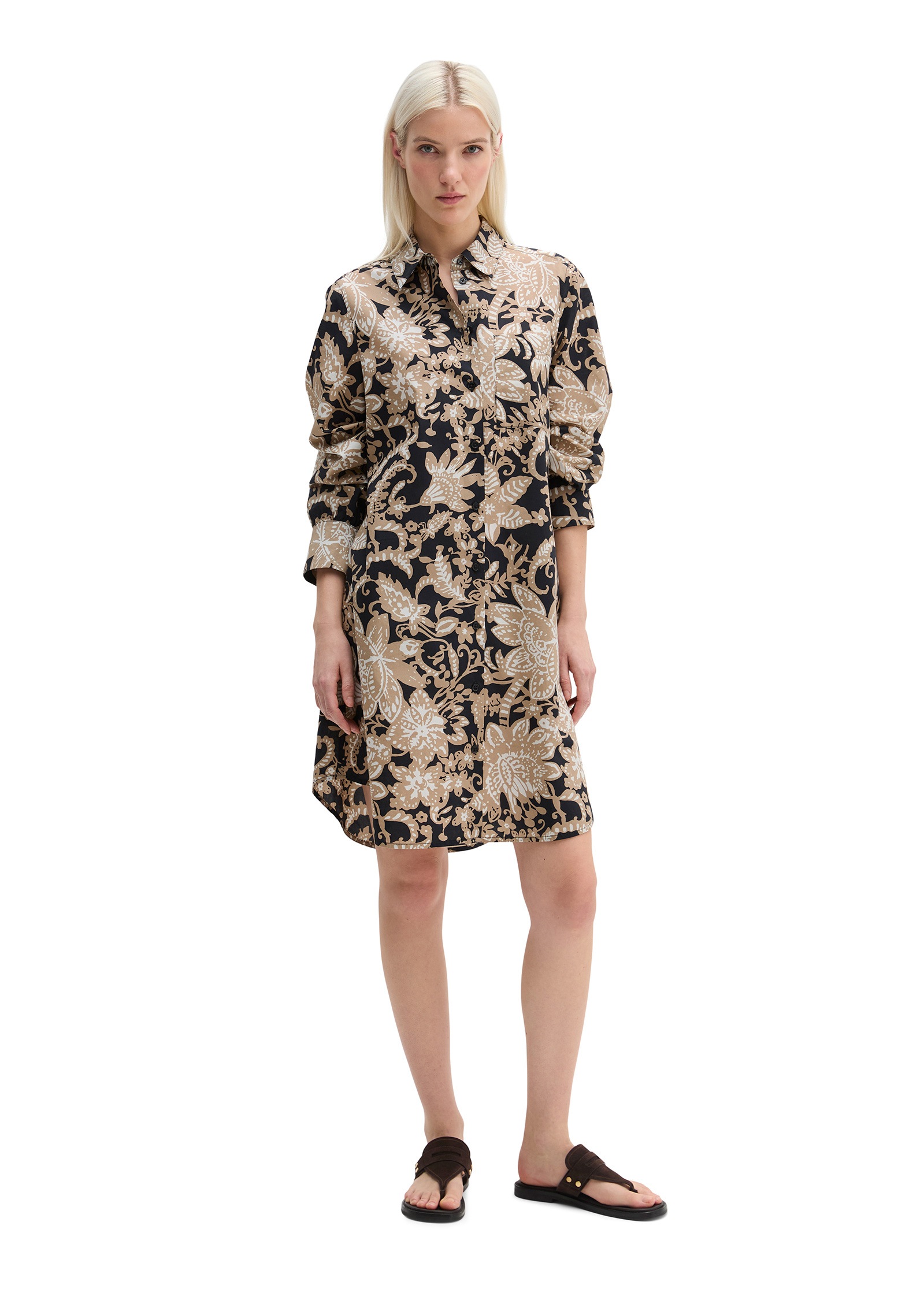 Marc O'Polo Hemdblusenkleid »aus Papertouch-Popeline mit Allover-Print«