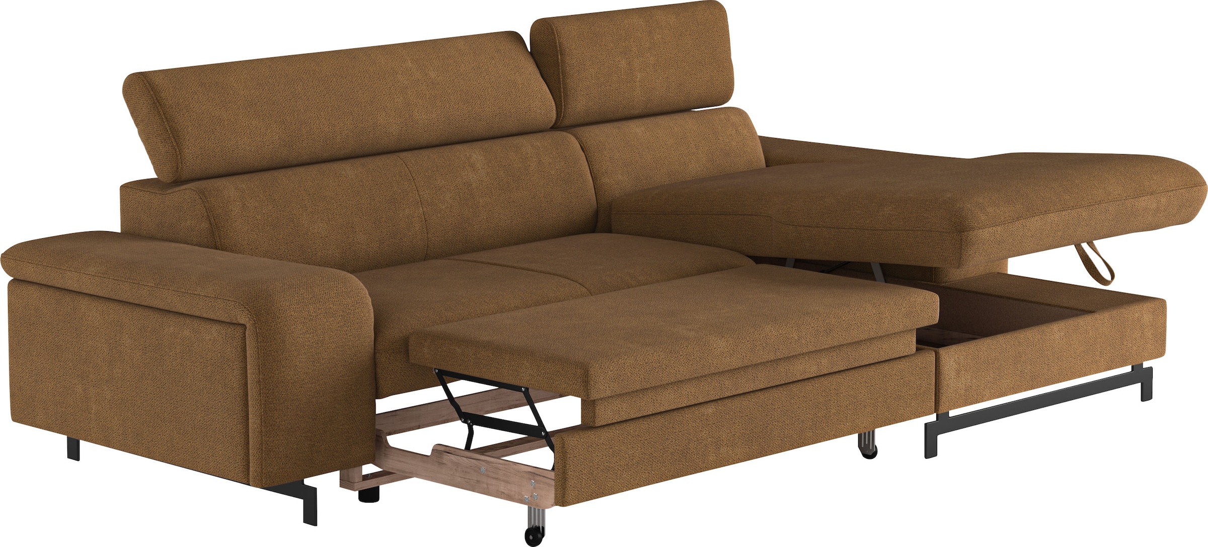 COTTA Ecksofa »Emma L-Form«, mit Kopfteilverstellung, wahlweise mit Bettfunktion & Bettkasten
