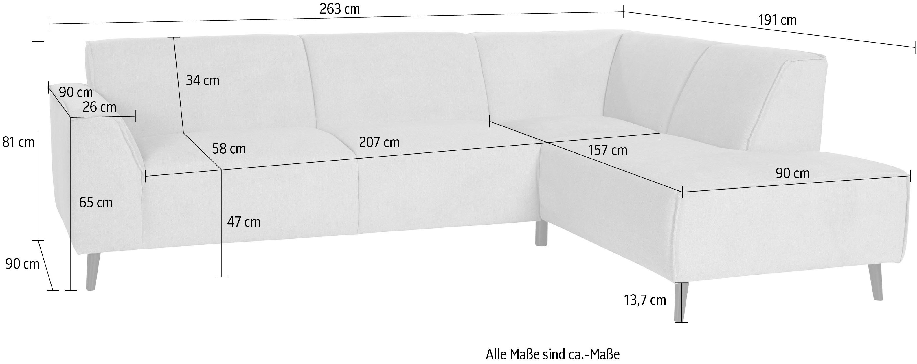 Thumbnail - DOMO collection Ecksofa "Amora, bequem und zeitlos, L-Form", mit Federkern für mehr Sitzkomfort