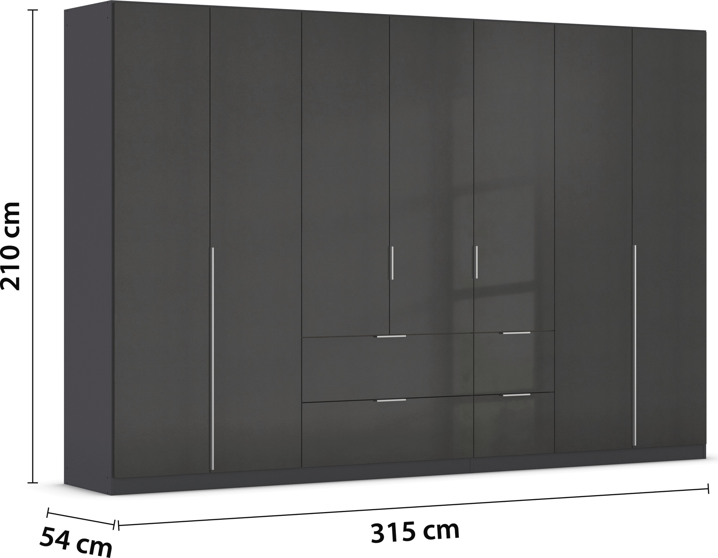 rauch Drehtürenschrank »Kleiderschrank Schrank Garderobe AGORDO mit Dekor- oder Hochglanzfront«, (in zwei Griff-Farben mit Dekor- oder Hochglanzfront), mit Außenschubkästen, in 6 Breiten und 2 Höhen MADE IN GERMANY