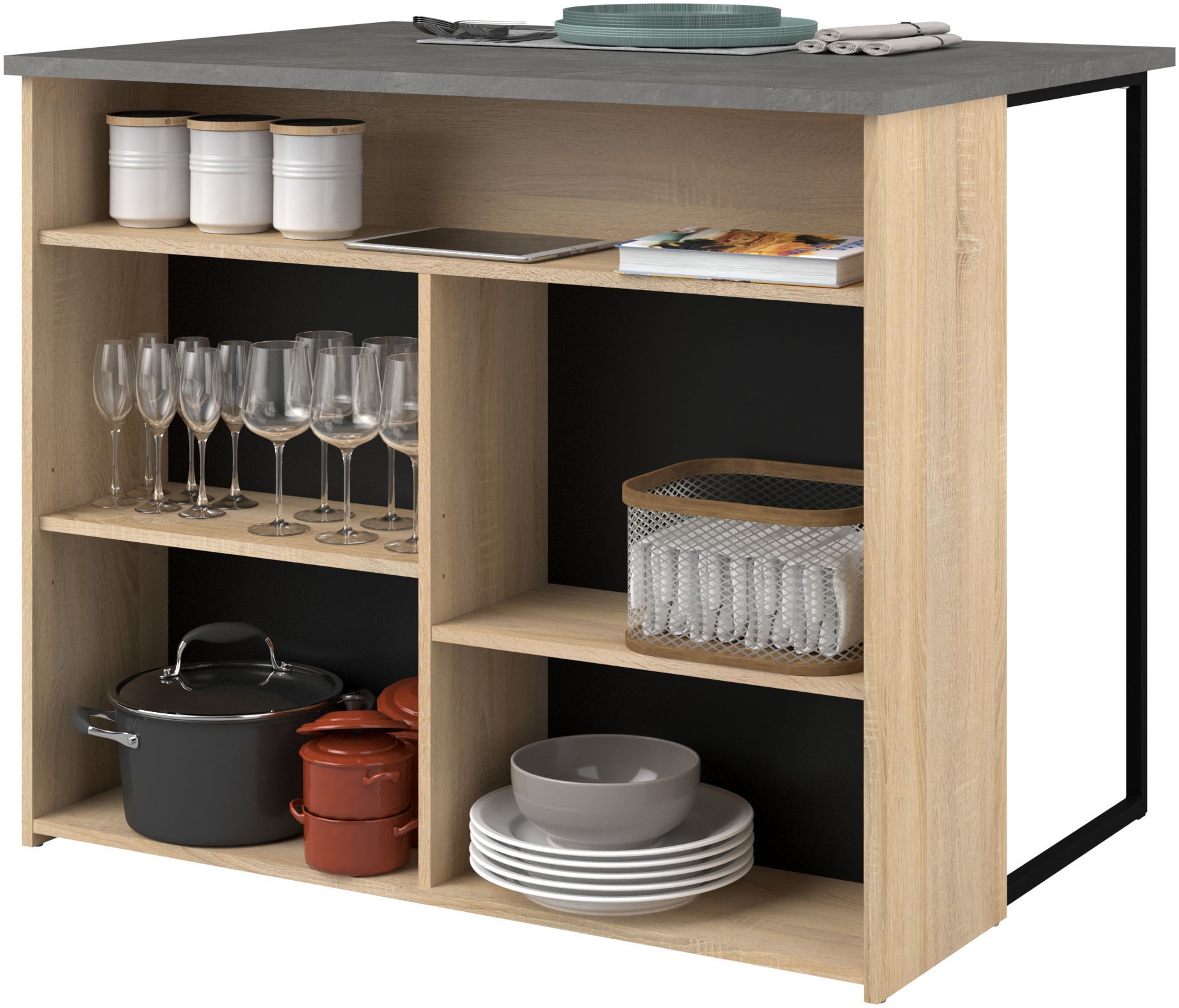 Parisot Schrank-Set »Fumay«, (Set, 2 St.), viel Stauraum, Kabeldurchlaß