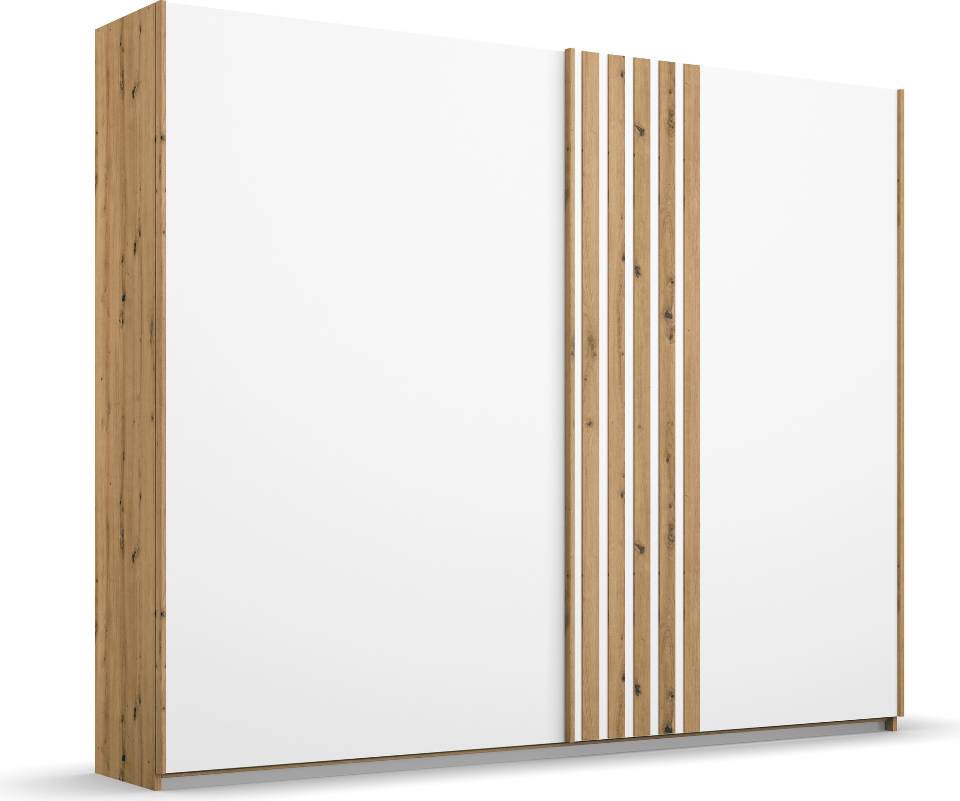 rauch Schwebetürenschrank »Kleiderschrank Schrank Garderobe MOSBACH«, moderne Lamellen-Auflage in 3D Akustikpaneel Optik MADE IN GERMANY
