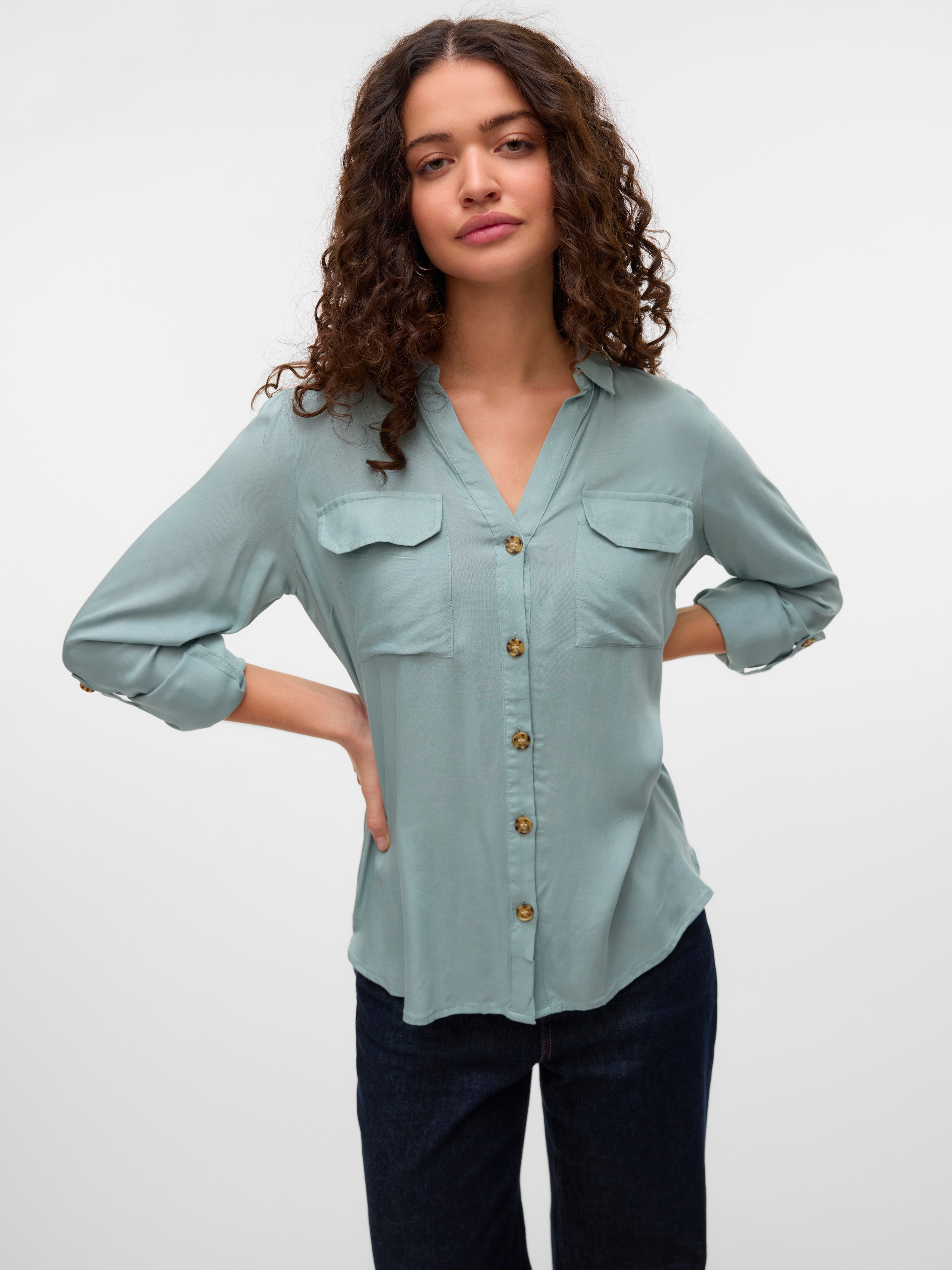 Vero Moda "VMBUMPY L/S SHIRT NEW WVN GA NOOS" Viskose, regular fit günstig online kaufen