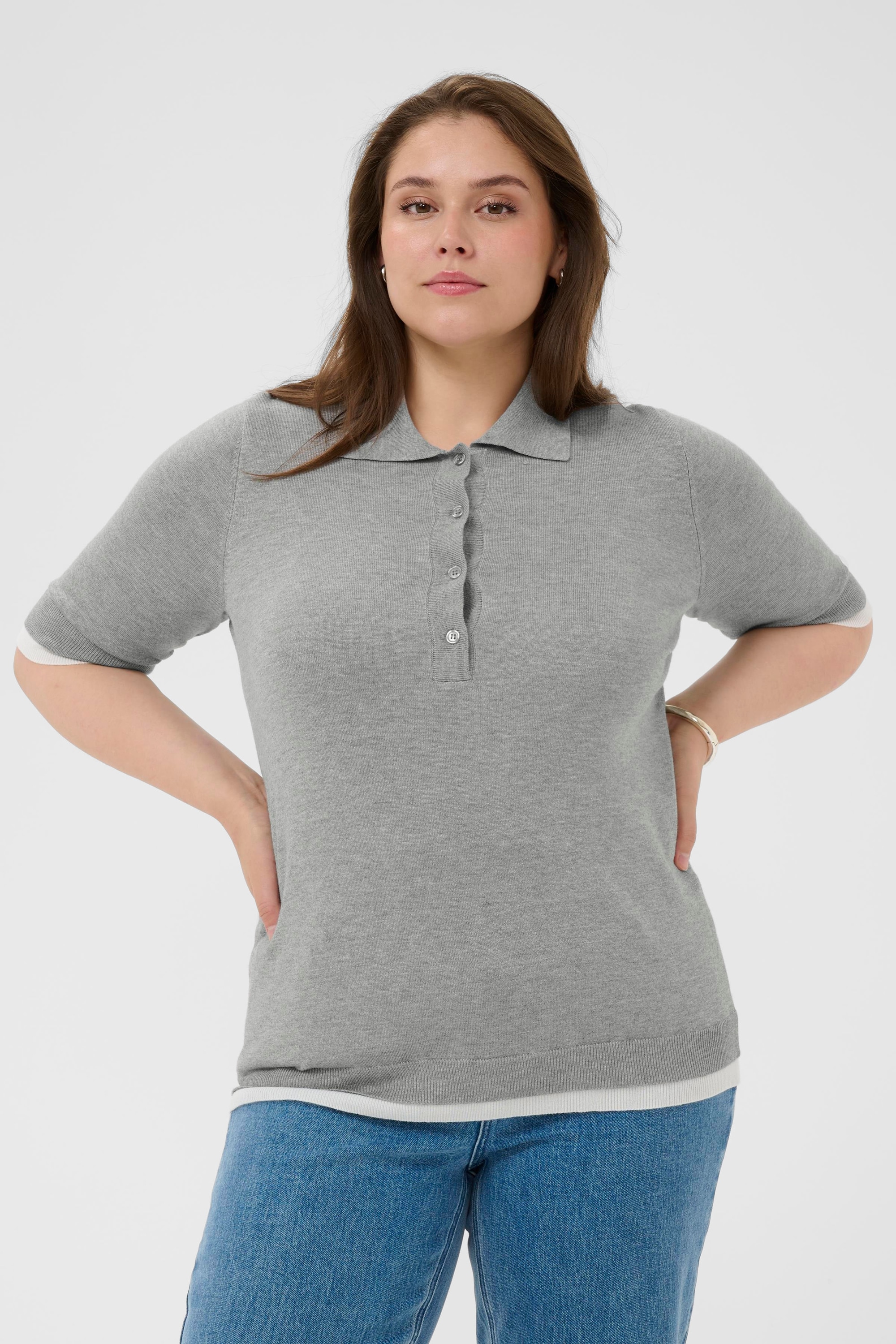 KAFFE Curve Blusentop »Damen Poloshirt KClizzy«