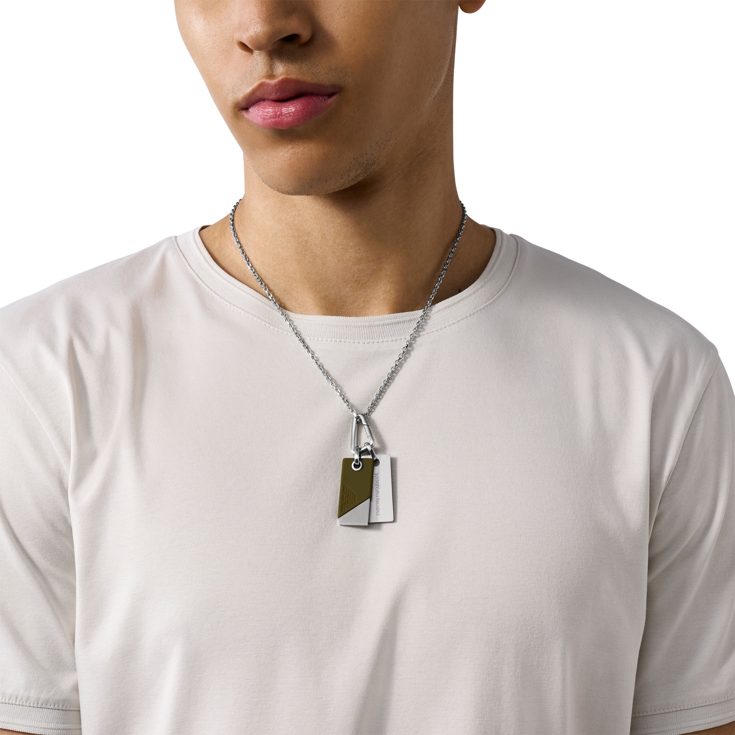 Emporio Armani Kette mit Anhänger »Schmuck Geschenk Edelstahl Silikon, EGS3179040«, (Set, 3 tlg.)