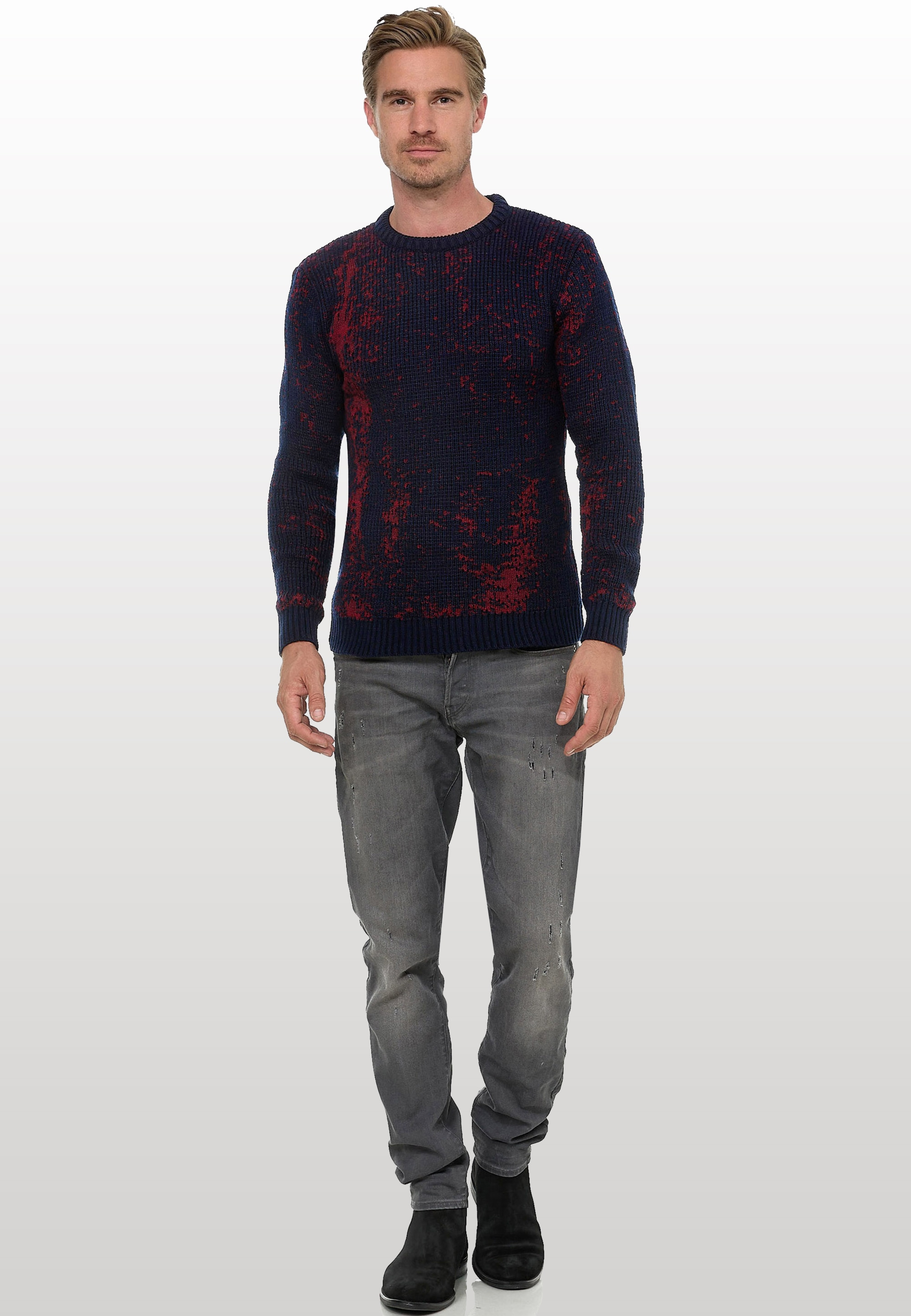 Rusty Neal Strickpullover, im angesagten zweifarbigen Design