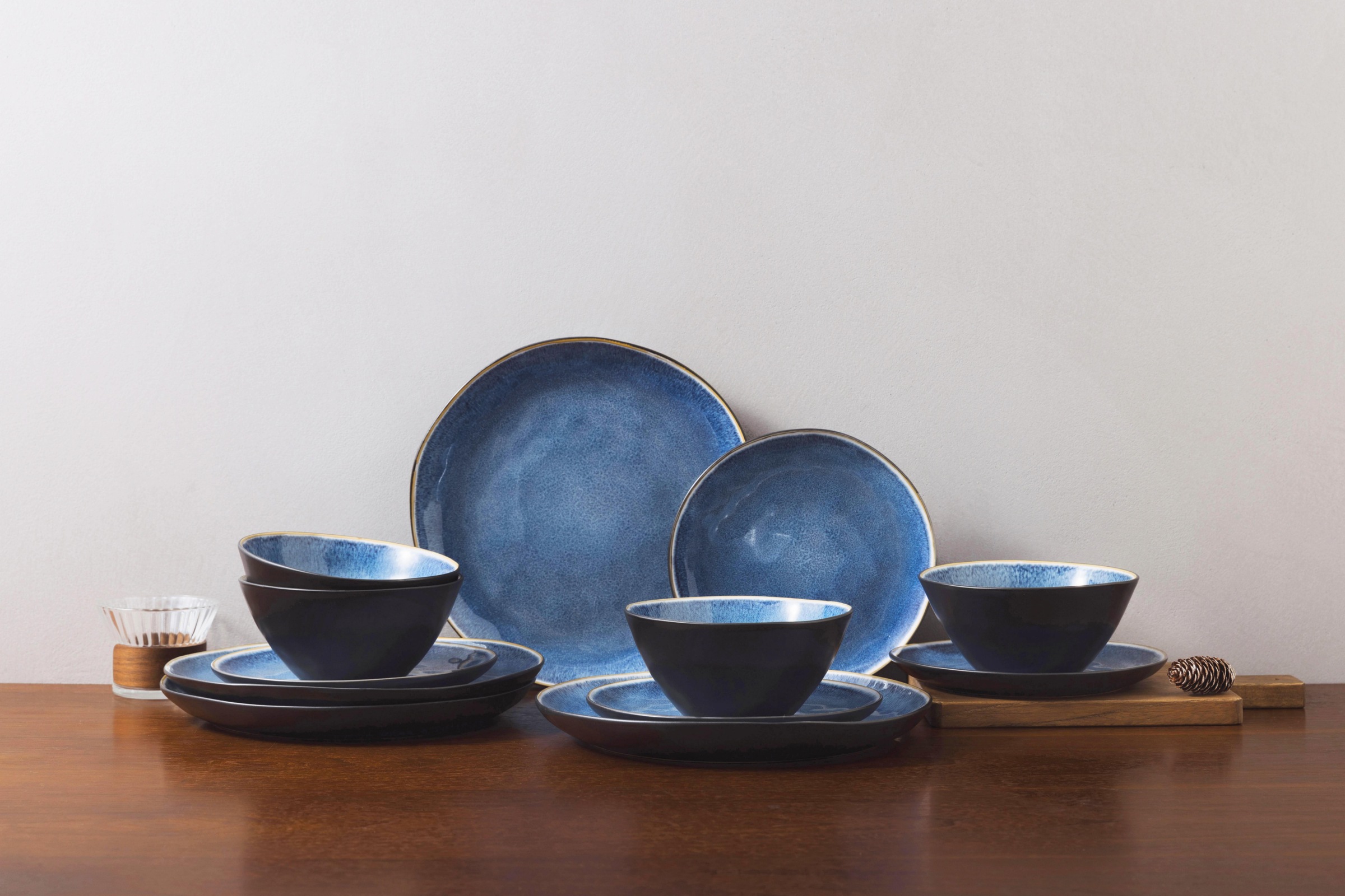 OTTO home Tafelservice "Teller Set, Service Allden" Teller Set, jedes Stück ein Unikat, 12 Teile, für 4 Personen