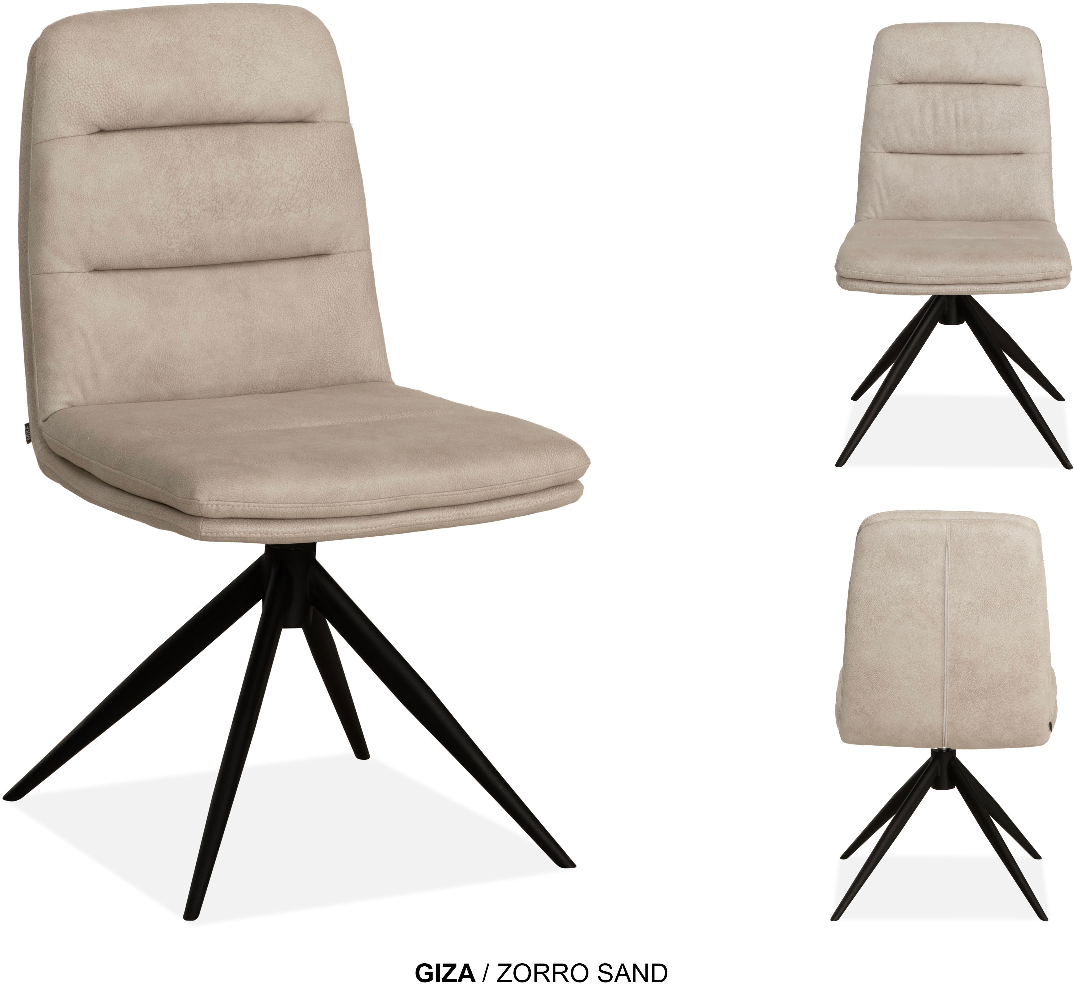 Thumbnail - OMG Design Esszimmerstuhl "Giza" (Set) 2 Stk.Drehstuhl mit auto-return, pflegeleichter Bezug