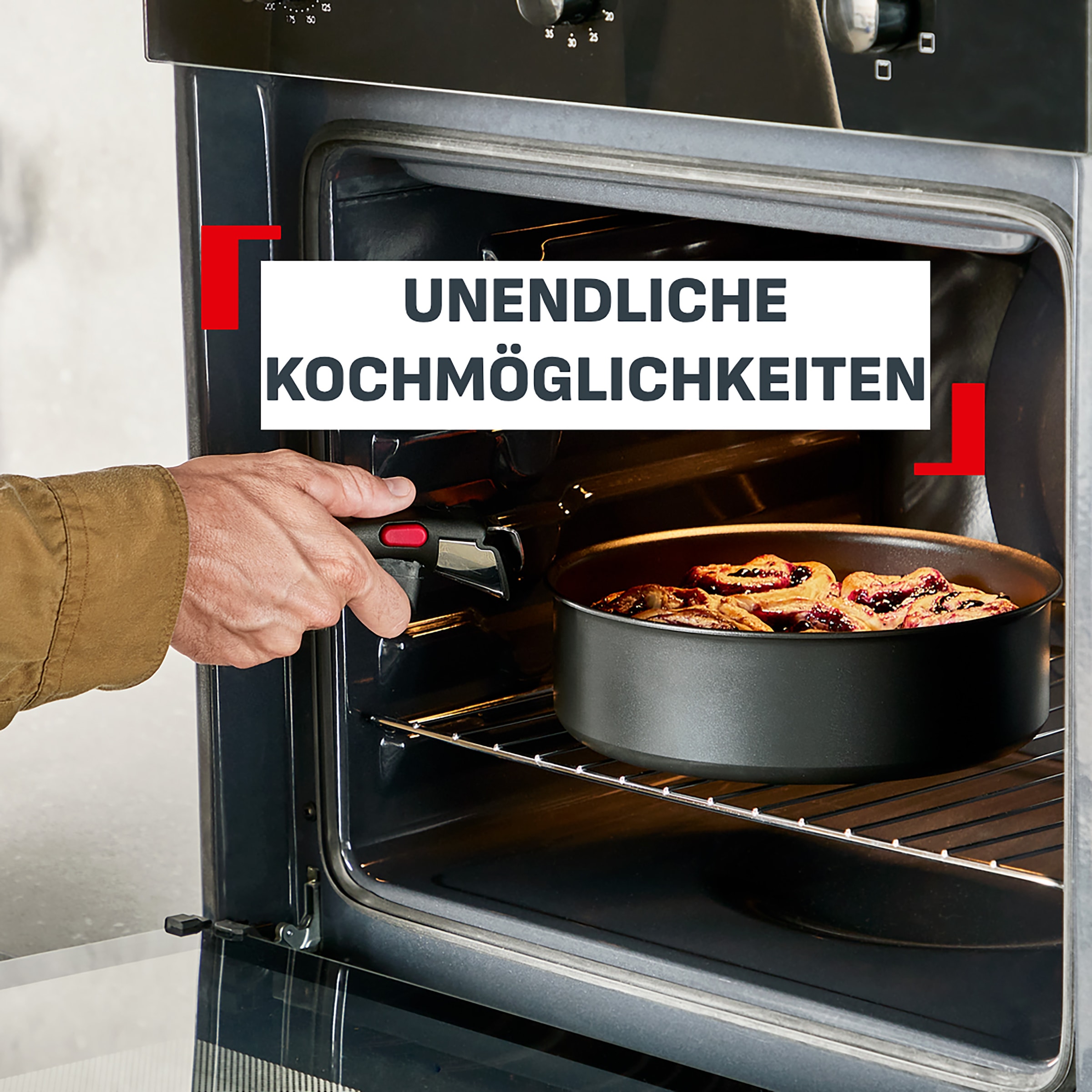 Tefal Schmorpfanne »Ingenio Excellence Fusion« Aluminium 1 tlg. abnehmbarer Ingenio-Griff, Thermo-Signal, stapelbar, Induktion