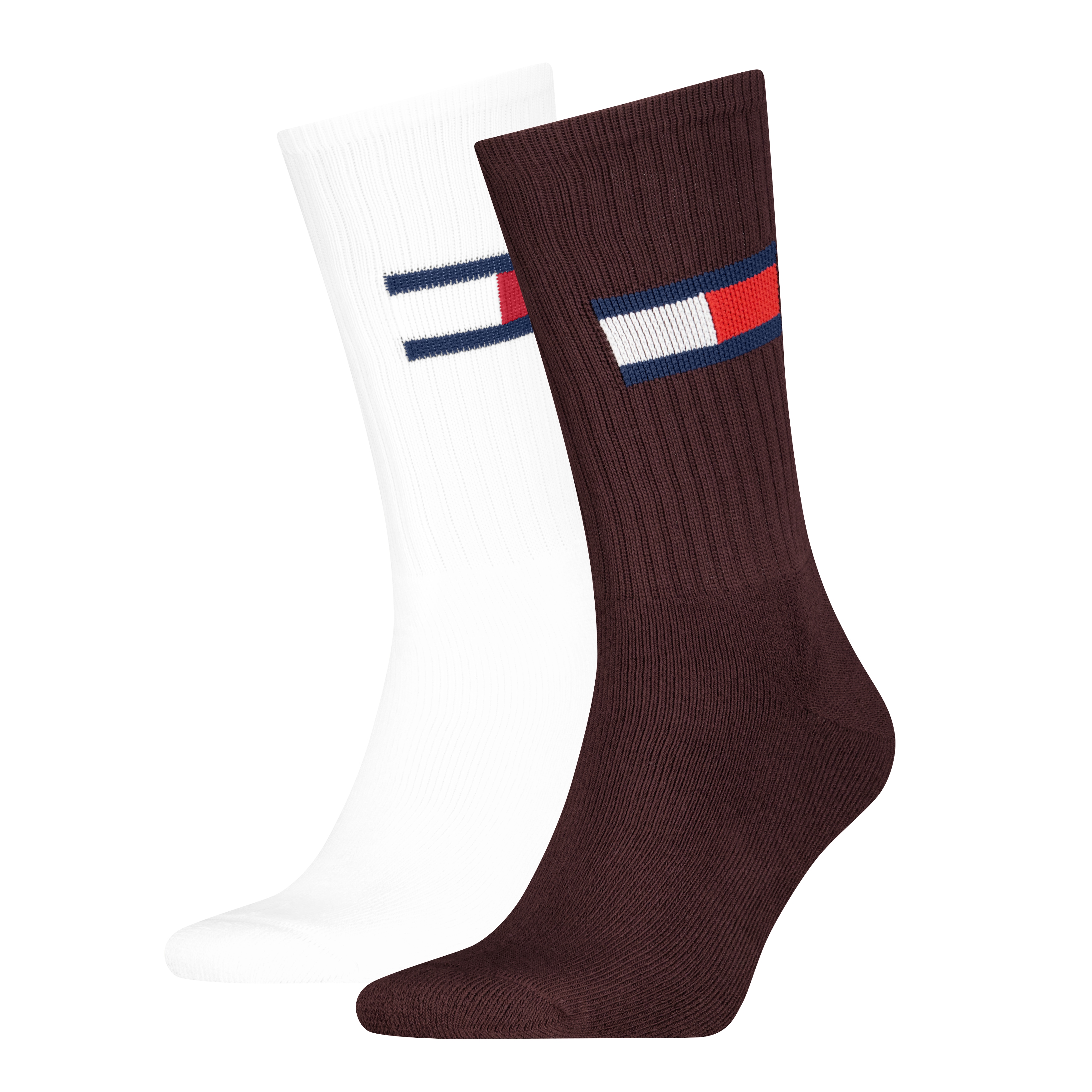 Tommy Hilfiger Socken "TH UNI TJ SOCK 2P FLAG" 2 Paar, 2 Paar tlg. mit großem Logo