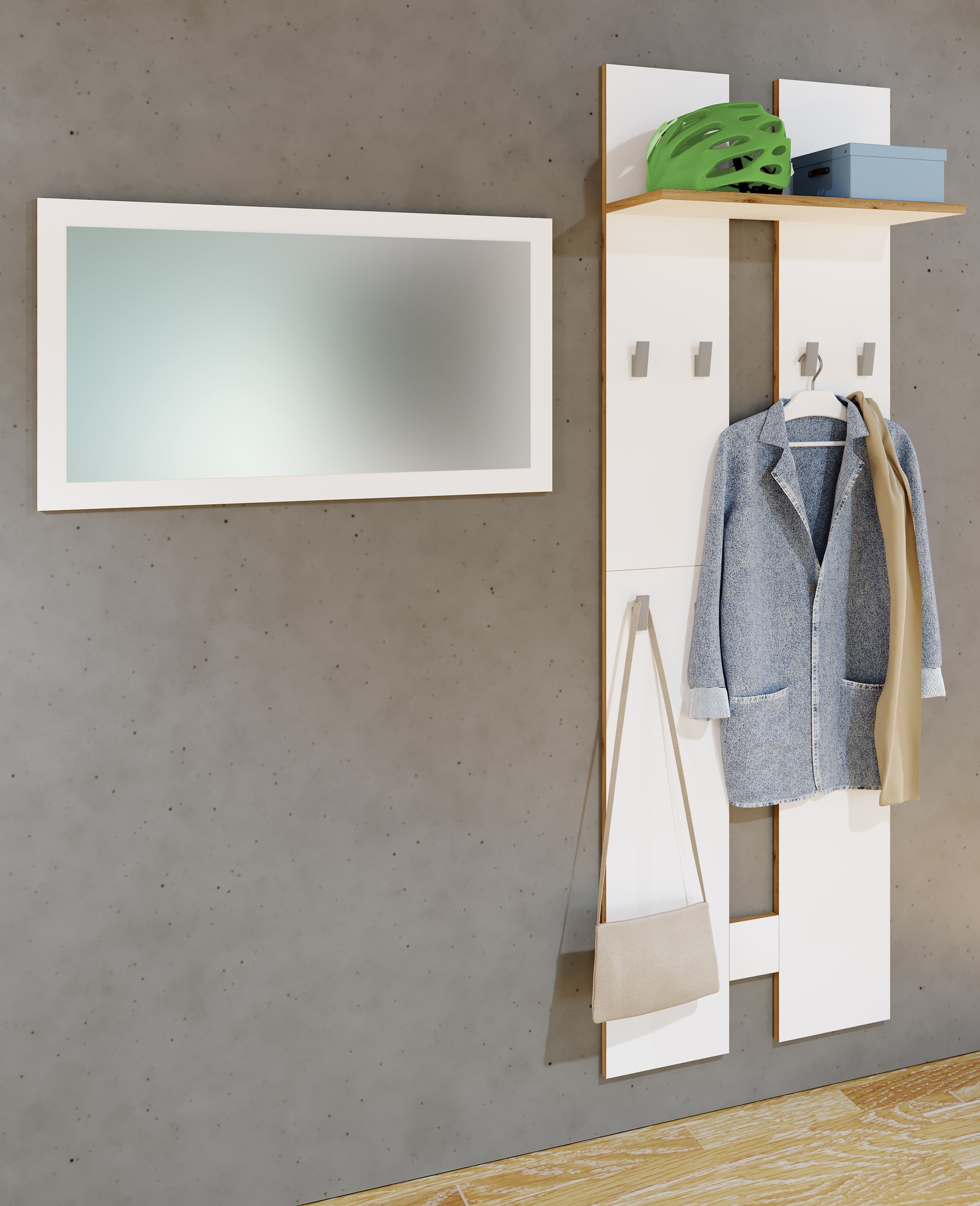 VCM Garderobenschrank »Holz Set Dielenmöbel Gardeobe Kleiderhaken Salia L«