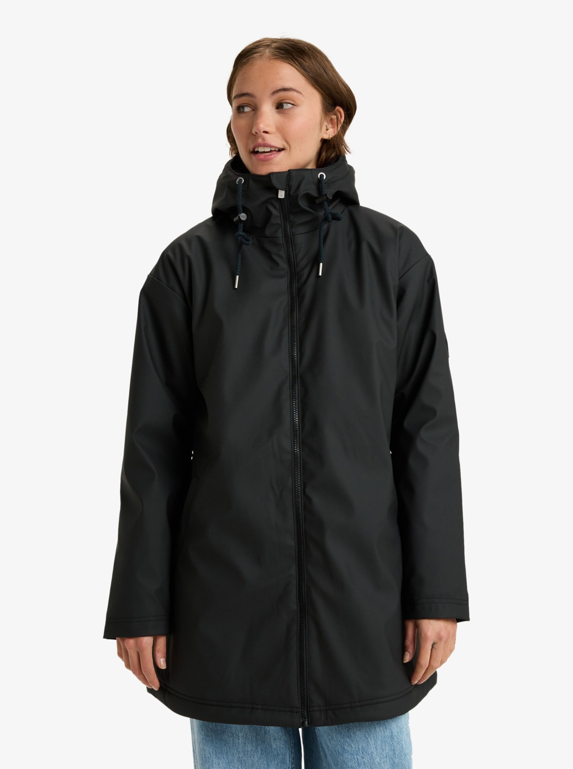 Roxy Winterjacke "RAIN ROAD POLAR ZIP" mit Kapuze sportlicher Stil, für Outdoor-Aktivitäten in der Winterzeit