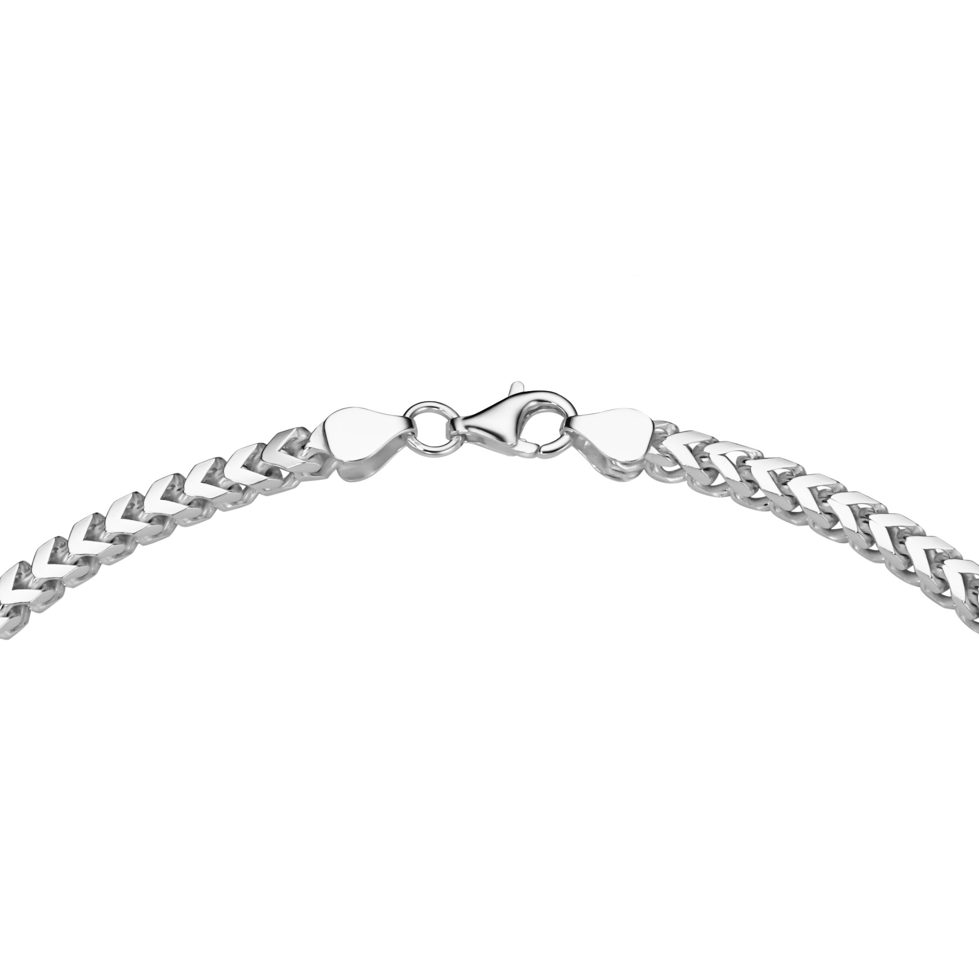 Smart Jewel Silberkette »Fantasiekette 4-kant diamantiert, massiv, Silber 925«