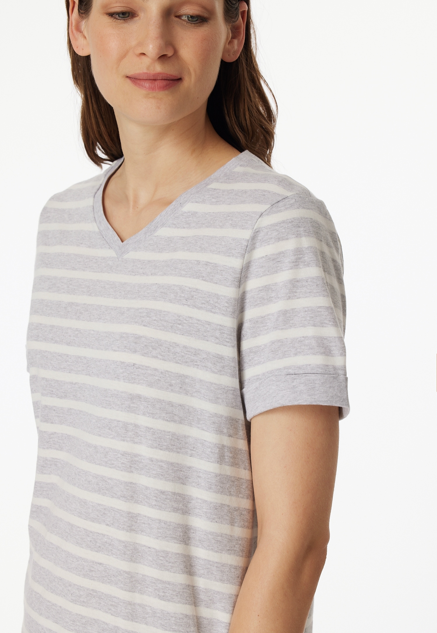 Schiesser Schlafanzug »"Casual Essentials"«, mit modisch umgeschlagenen Ärmeln