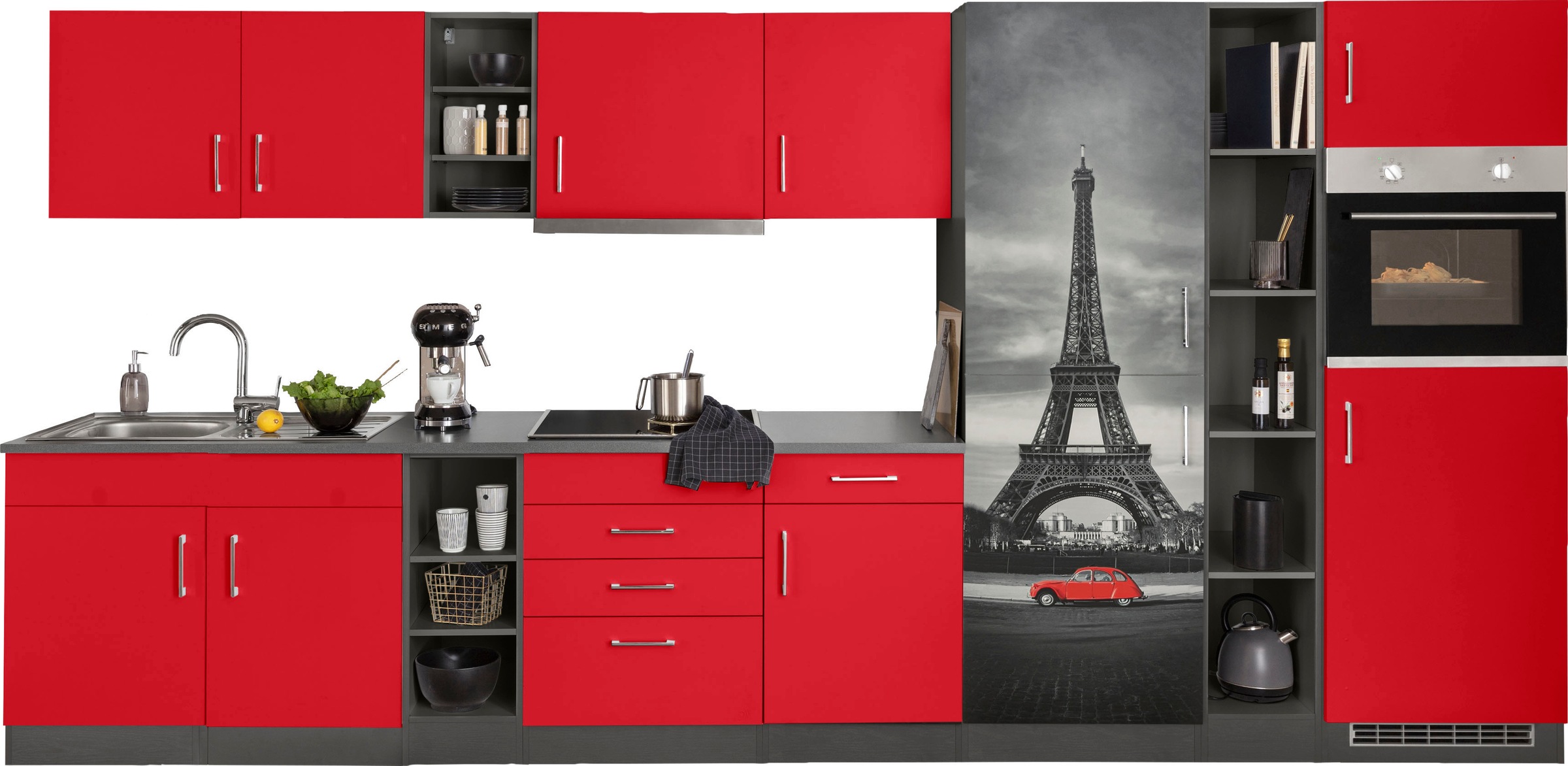 HELD MÖBEL Küchenzeile "Paris", mit E-Geräten, Breite 390 cm günstig online kaufen