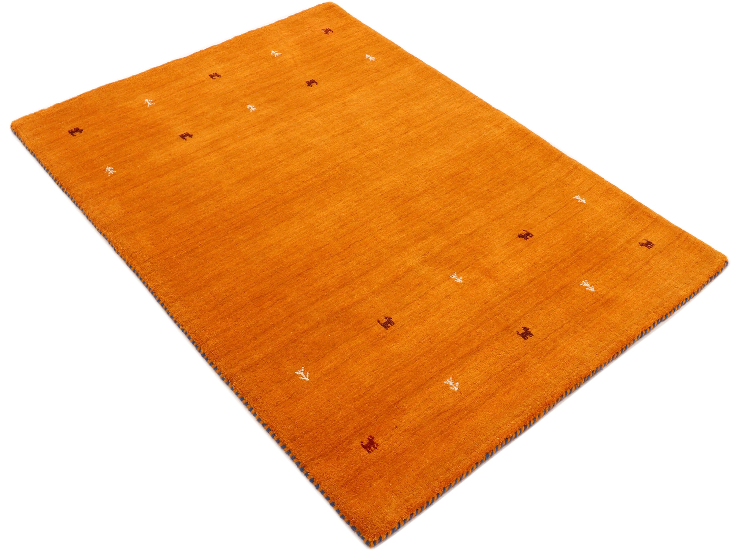 carpetfine Wollteppich »Gabbeh Uni, auch als Läufer erhältlich«, rechteckig, 15 mm Höhe, reine Wolle, handgewebt, Gabbeh Loom Tiermotiv, große Farbauswahl