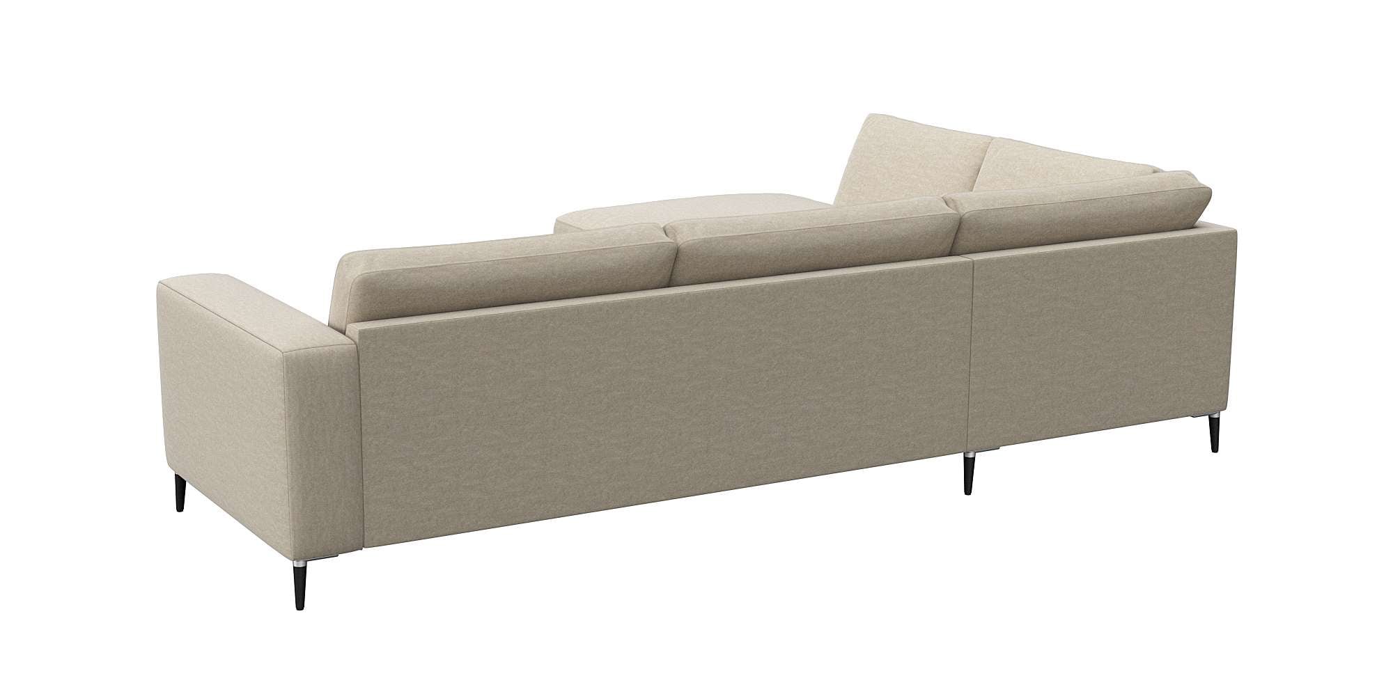 FLEXLUX Ecksofa »Fiore, L-Form, bequem und komfortabel durch hochwertigem Sitzaufbau« breite Armlehnen, Kaltschaum, Füße Alu+schwarz