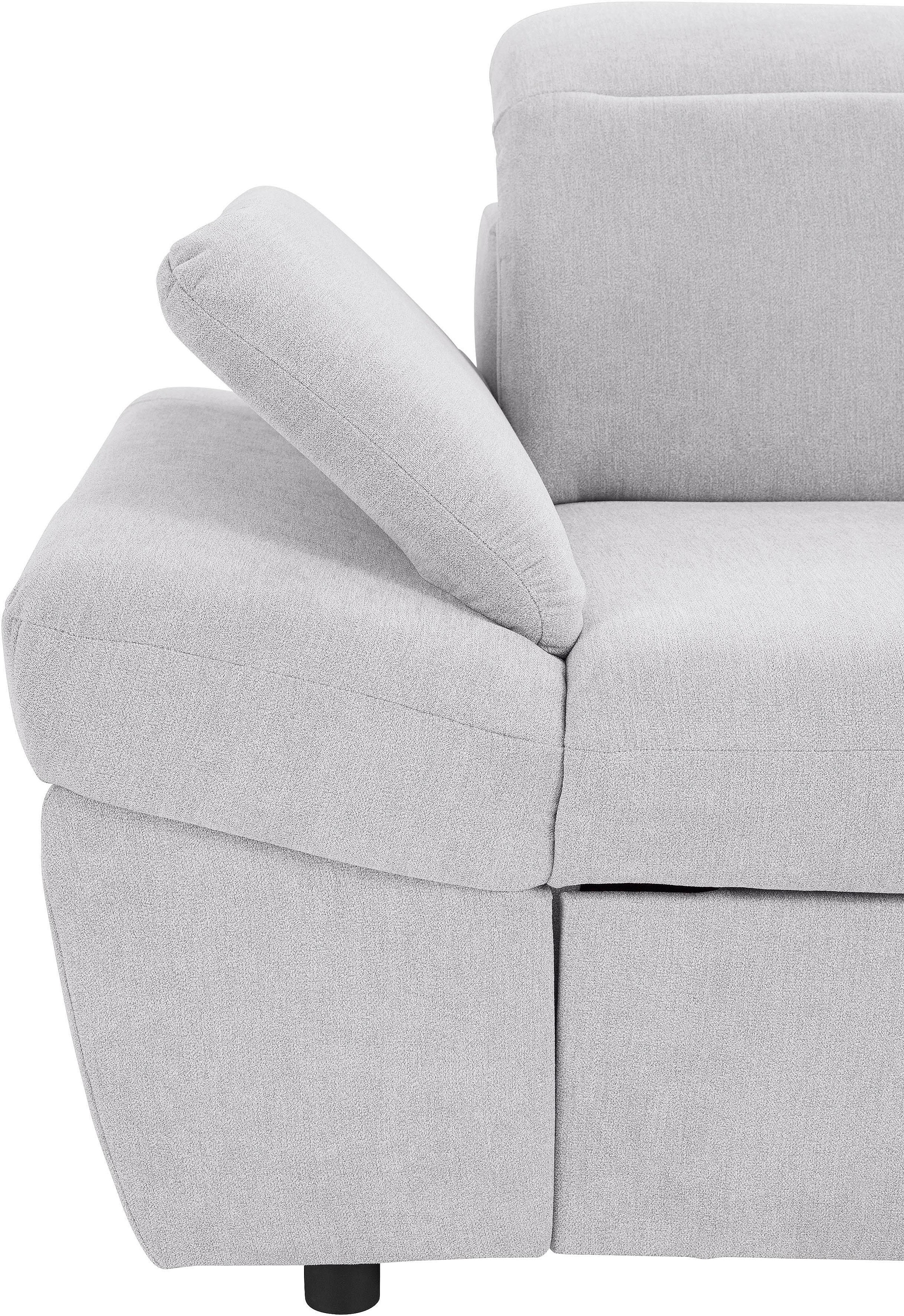exxpo - sofa fashion Ecksofa »Kyoto, inkl. Kopfteil- und Armteilverstellung, hoher Sitzkomfort«, wahlweise mit Bettfunktion und Bettkasten, hochwertige Bezüge, L-Form