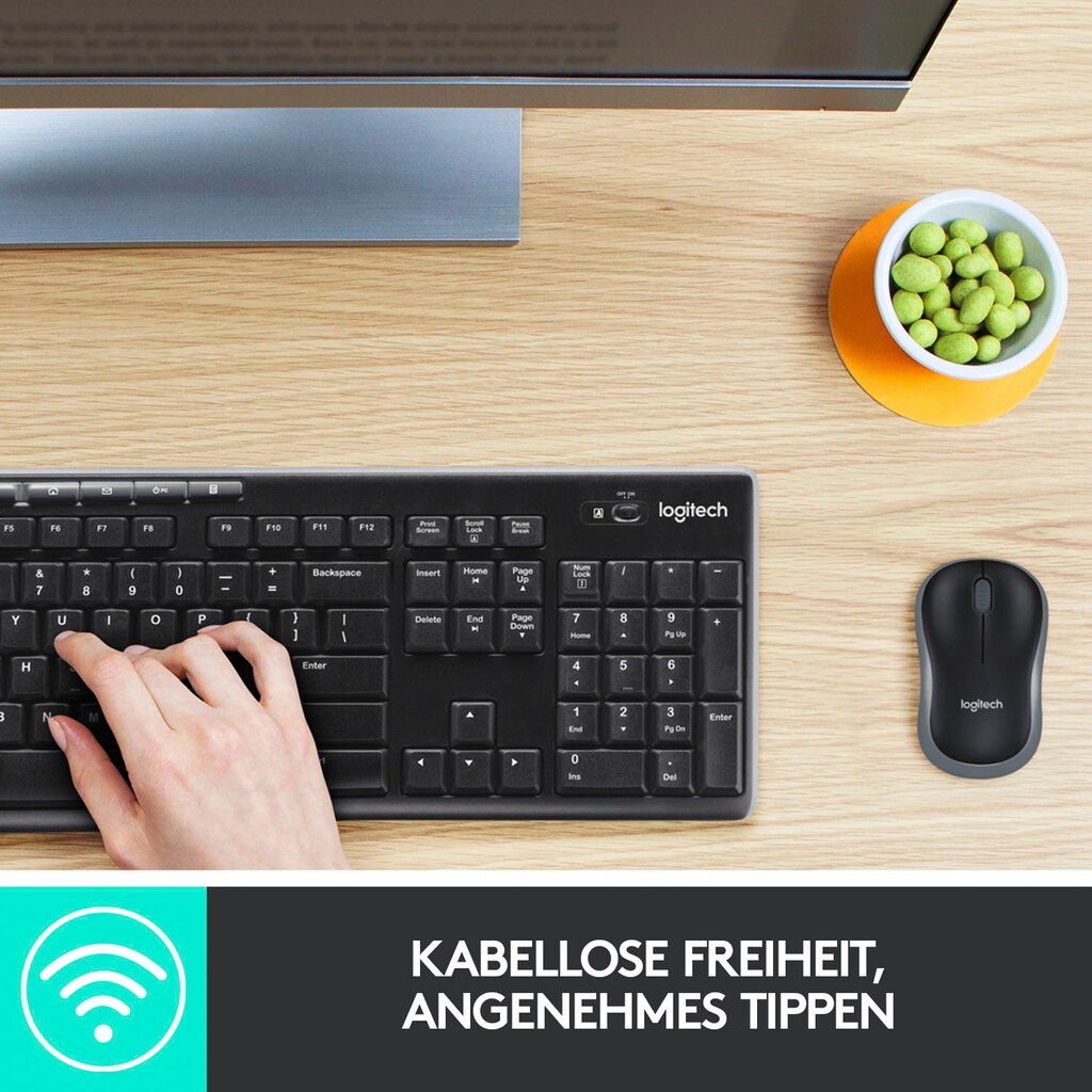 Logitech Tastatur- und Maus-Set »Wireless Combo MK270«