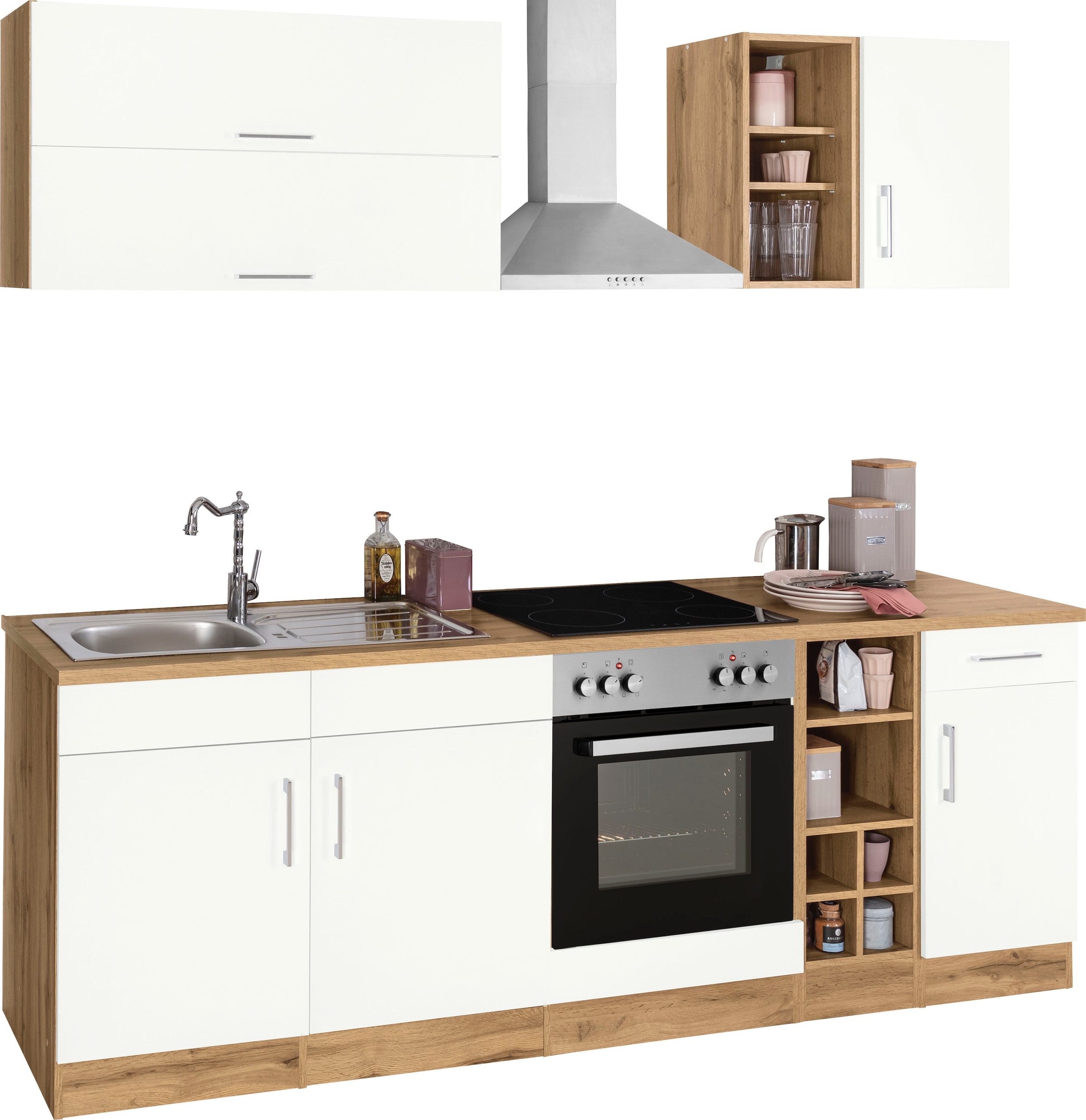 KOCHSTATION Küchenzeile »KS-Colmar«, mit E-Geräten, Breite 240 cm