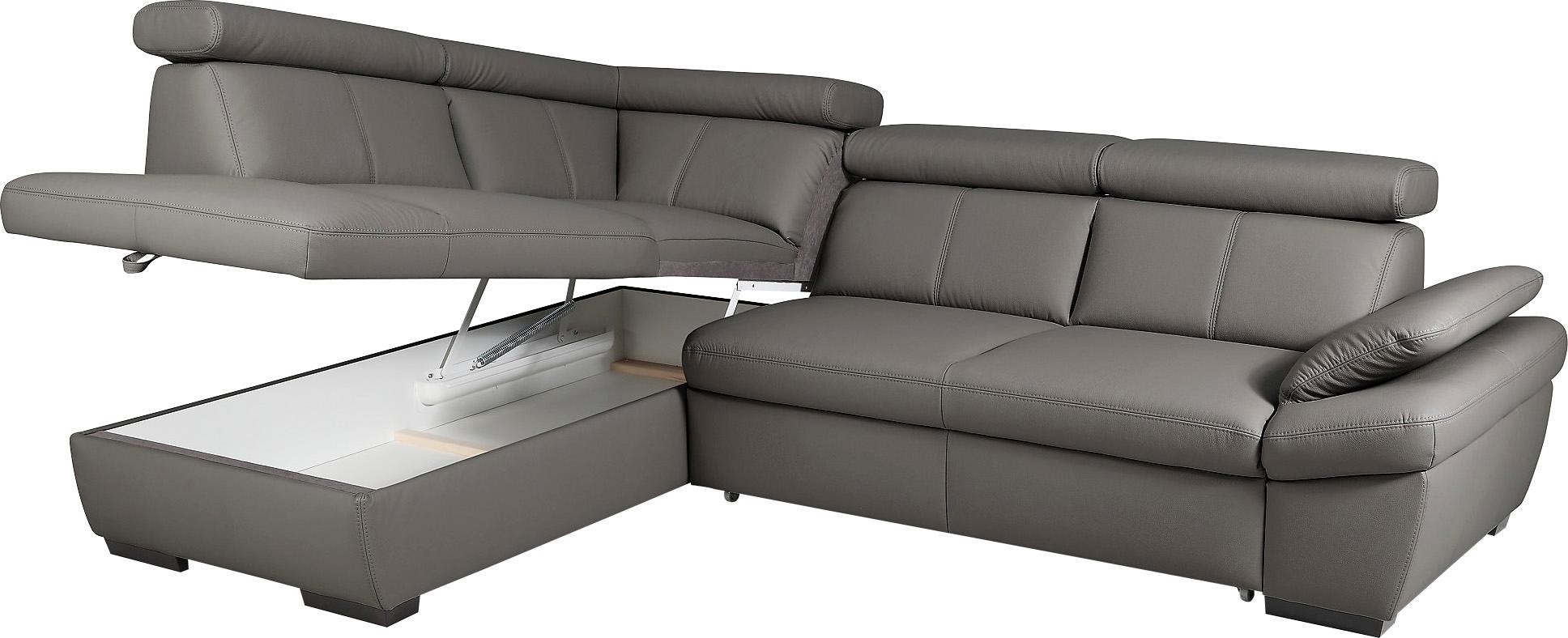 exxpo - sofa fashion Ecksofa »Salerno, klassisch modernes Funktionssofa, hoher Sitzkomfort, L-Form«, inkl. Kopf- und Armteilverstellung, wahlweise mit Bettfunktion
