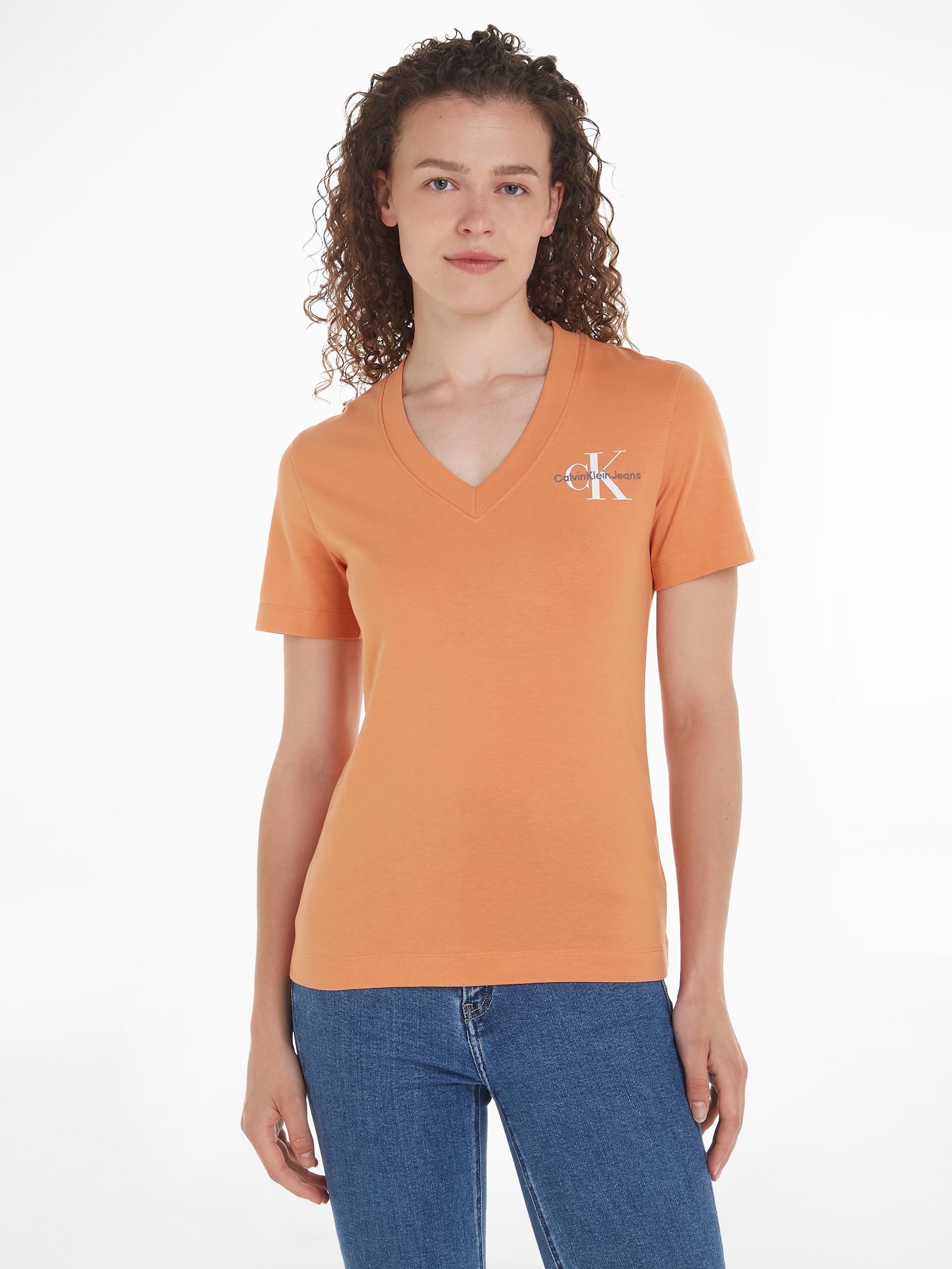 Calvin Klein Jeans V-Shirt "MONOLOGO SLIM V-NECK TEE", mit Logodruck