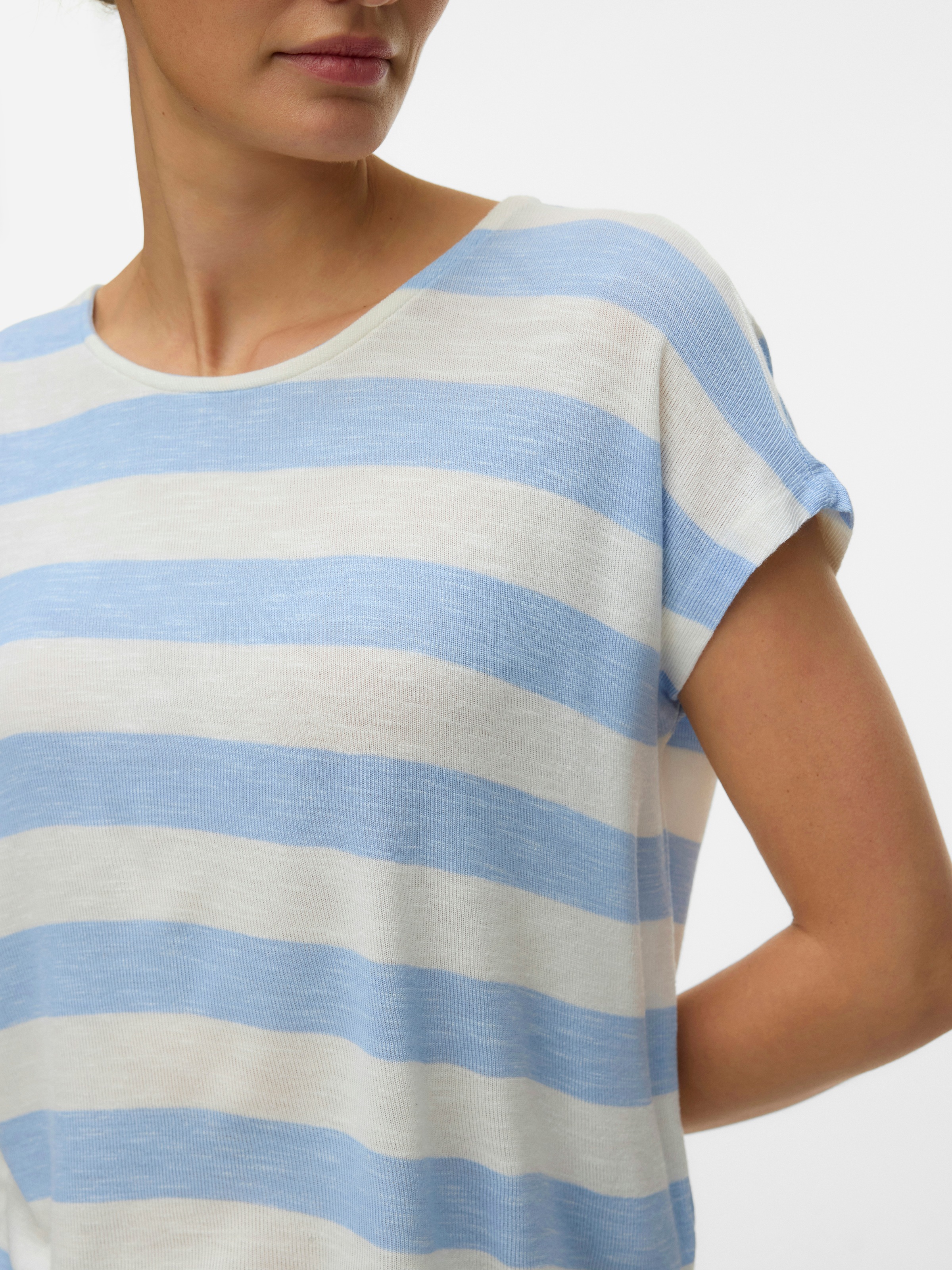 Thumbnail - Vero Moda Kurzarmshirt "VMWIDE STRIPE SL TOP GA JRS NOOS" Viskosemischung