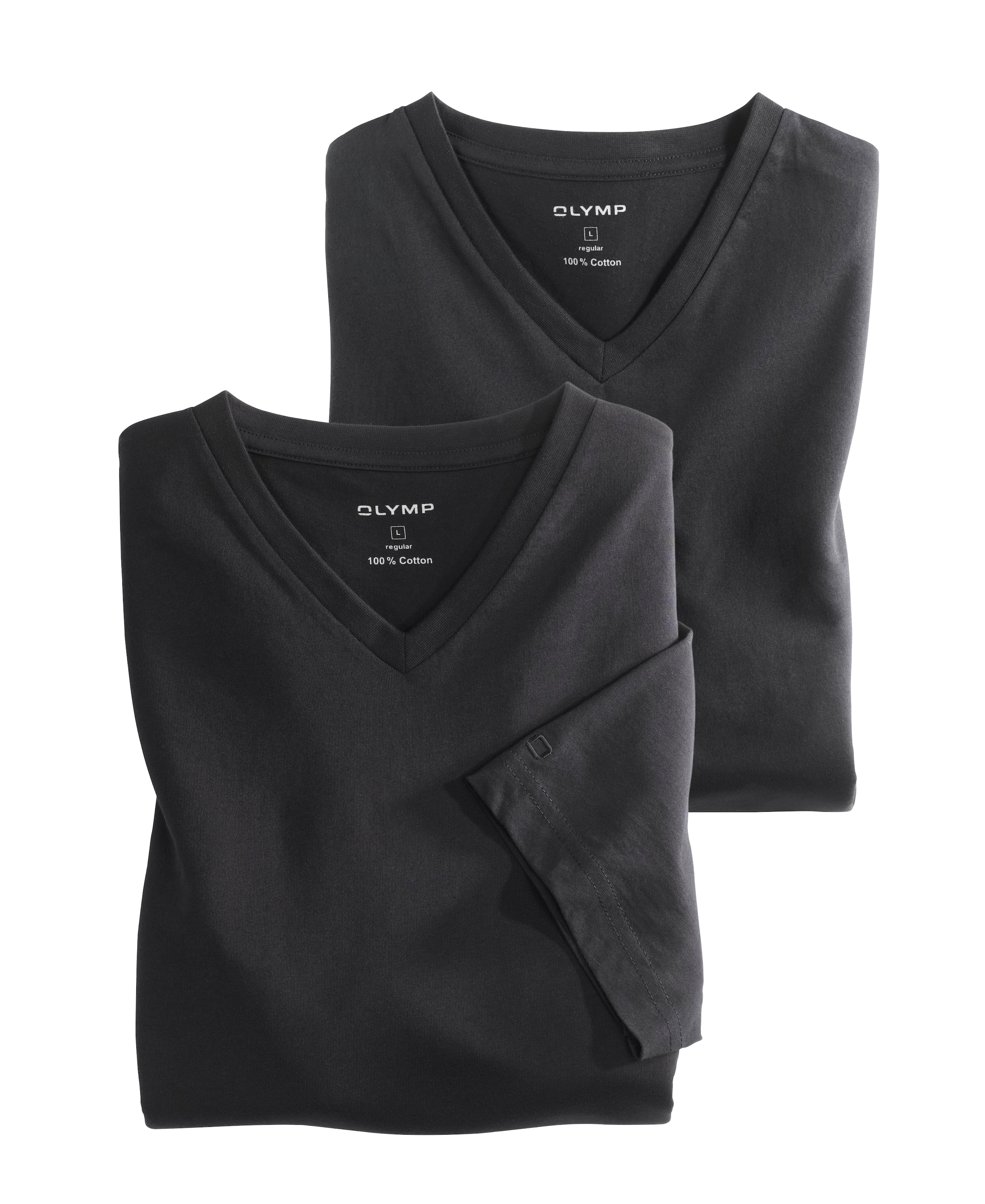 OLYMP T-Shirt "Casual" Packung, 2er, 2 Stk. tlg. mit Ton-in-Ton Logosticker günstig online kaufen