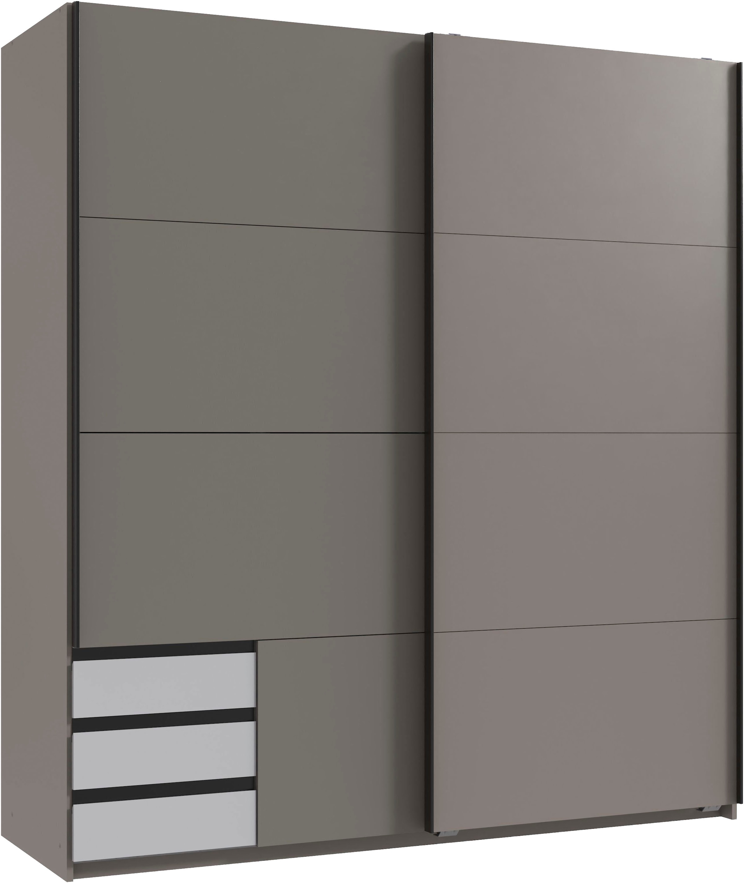 Wimex Schwebetürenschrank "Bahamas, Kleiderschrank in den Breiten 135cm und 180cm erhältlich" inkl. drei farblich abgesetzter Schubladen