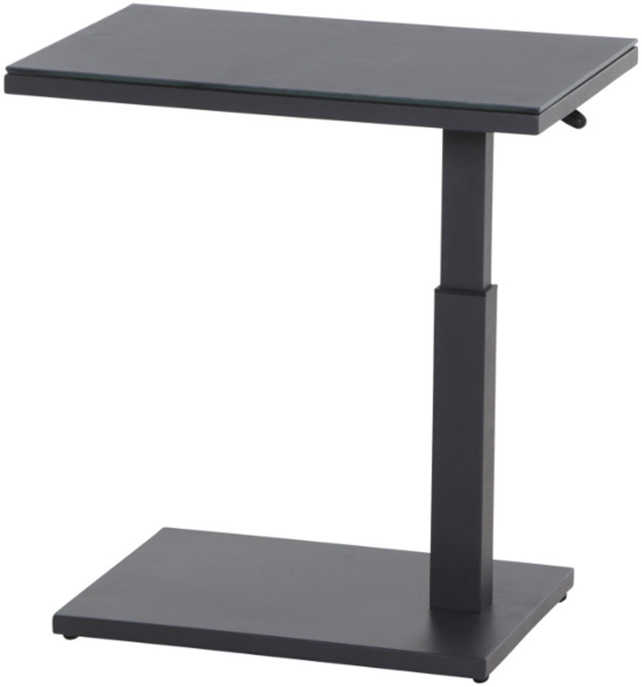 Siena Garden Gartentisch »TORENO Lift-Beistelltisch 60x40cm« Aluminiumgestell matt anthrazit, Tischplatte aus Glas in dark concrete