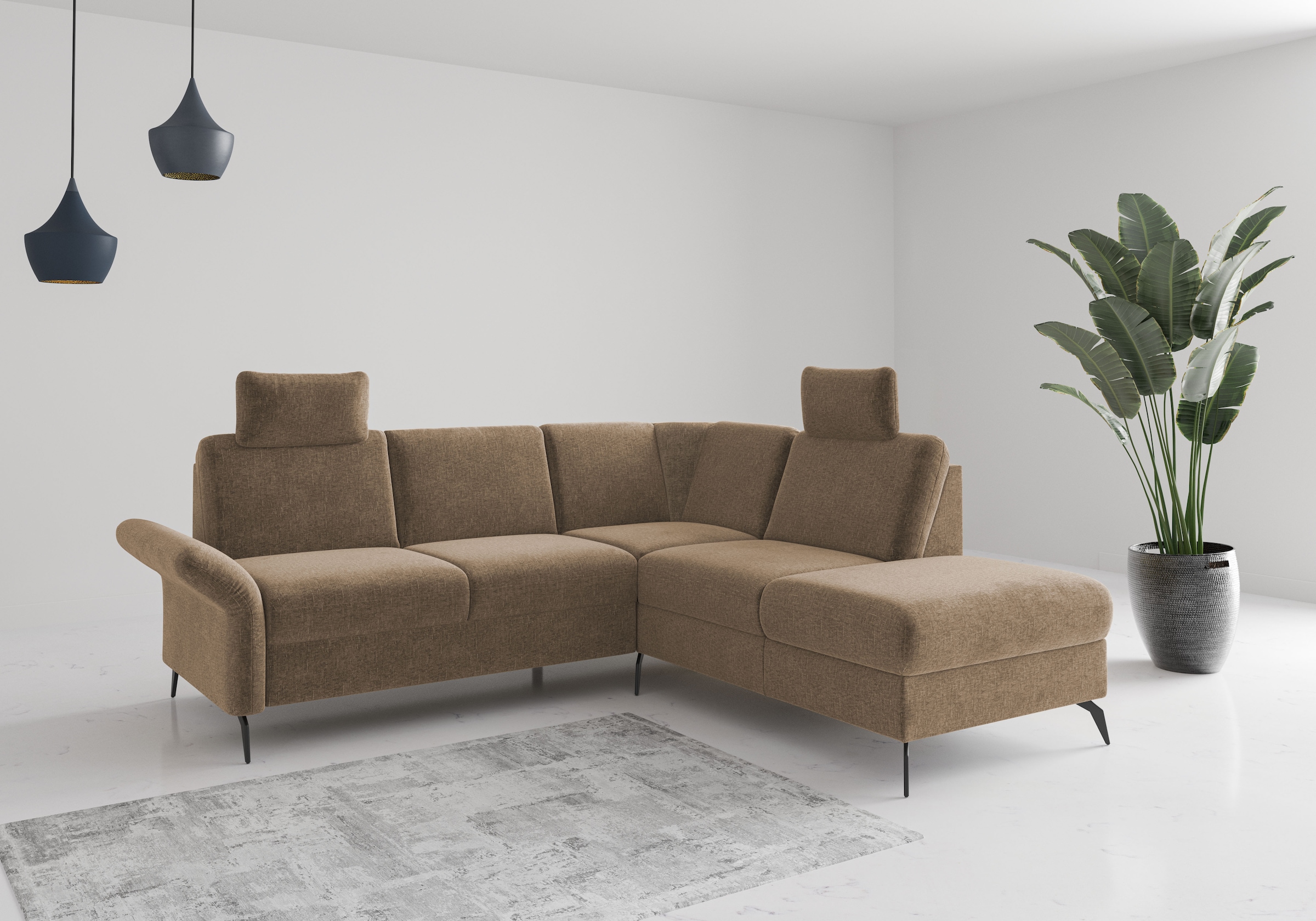 OTTO home Ecksofa "Rochelle" wahlweise mit Schlaffunktion, Bettkasten und Armteilverstellung