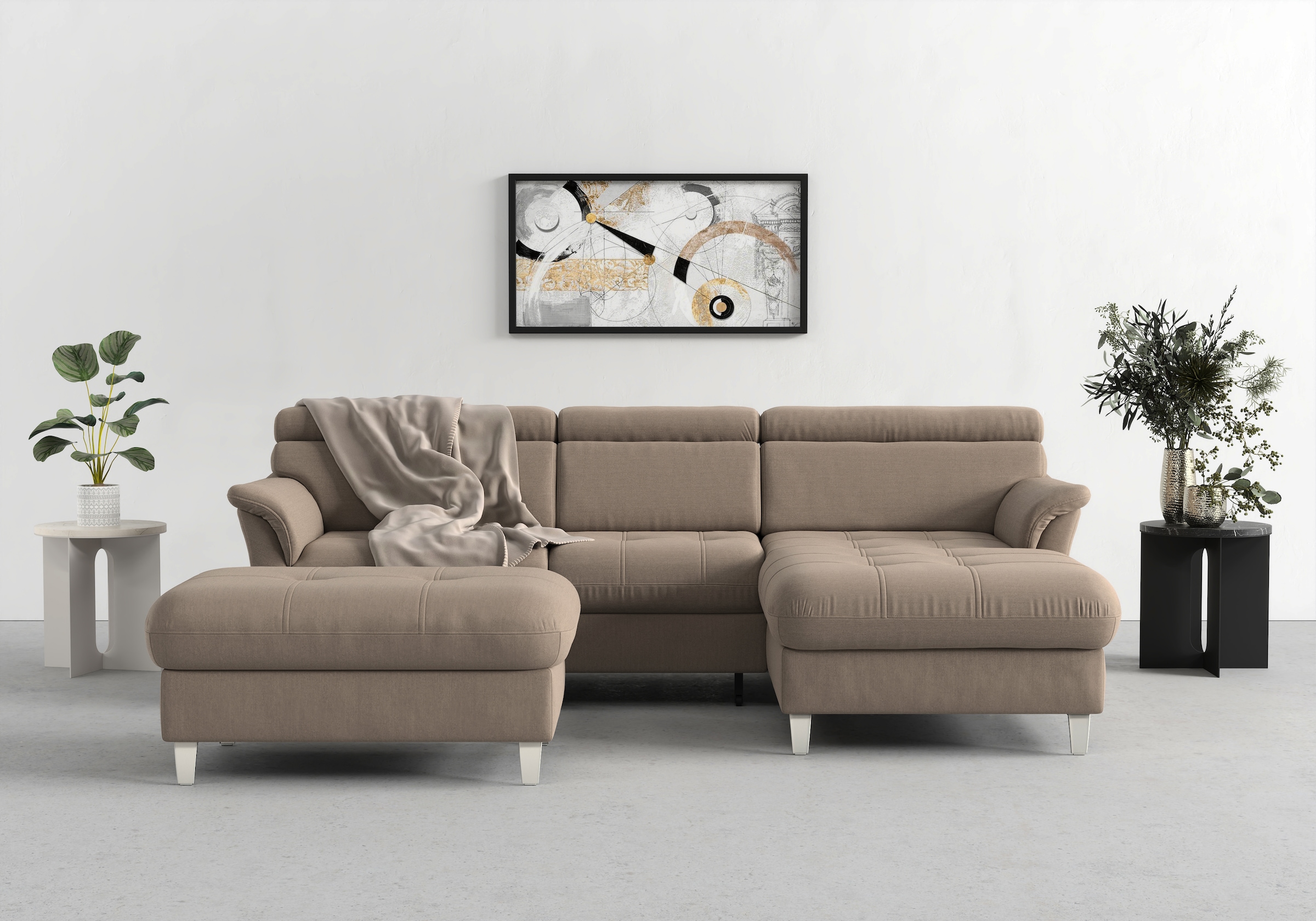 sit&more Ecksofa "Marano L-Form" inklusive Kopfteilverstellung, optional Schlaffunktion & Bettkasten