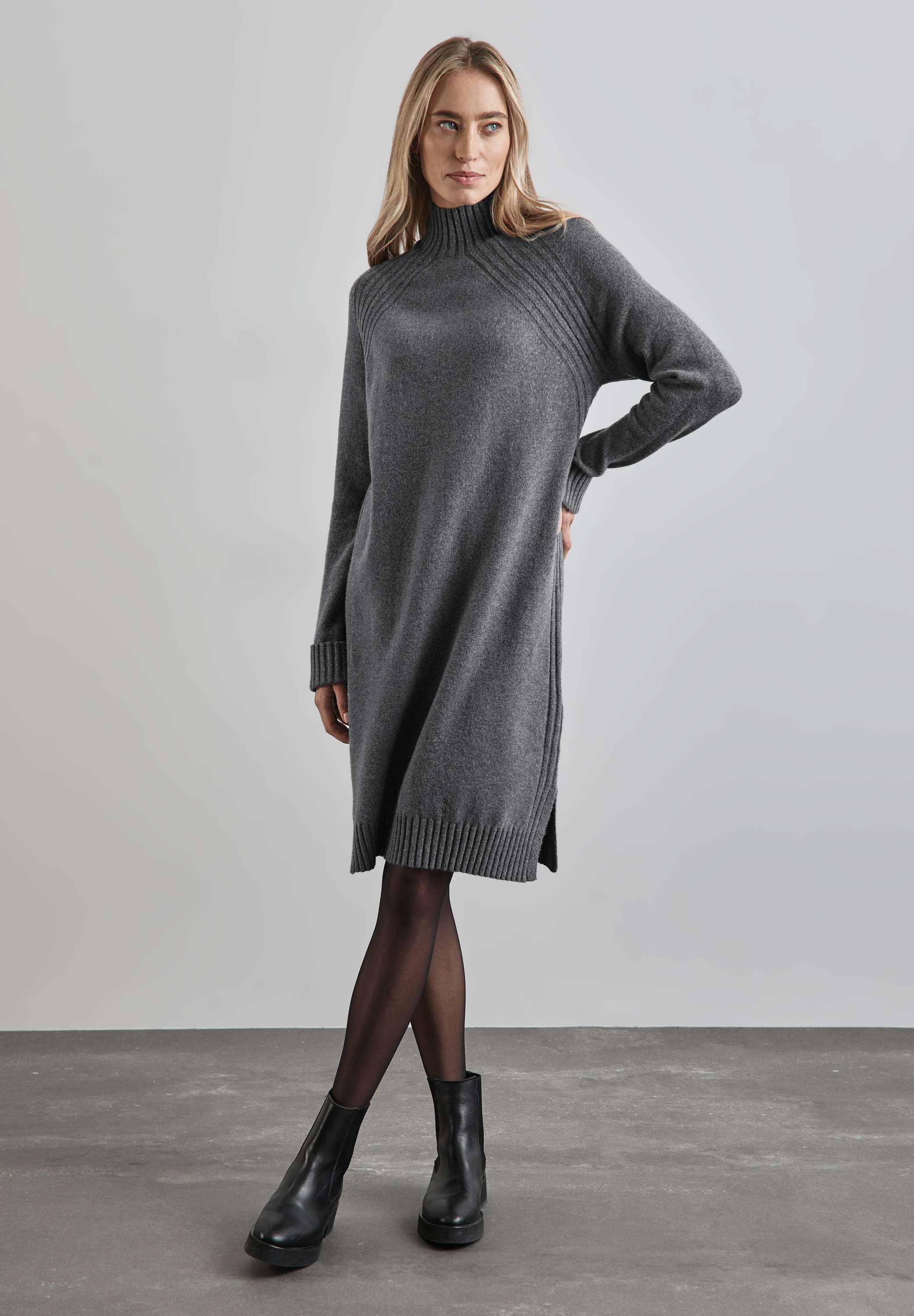 STREET ONE Strickkleid, in Unifarbe günstig online kaufen