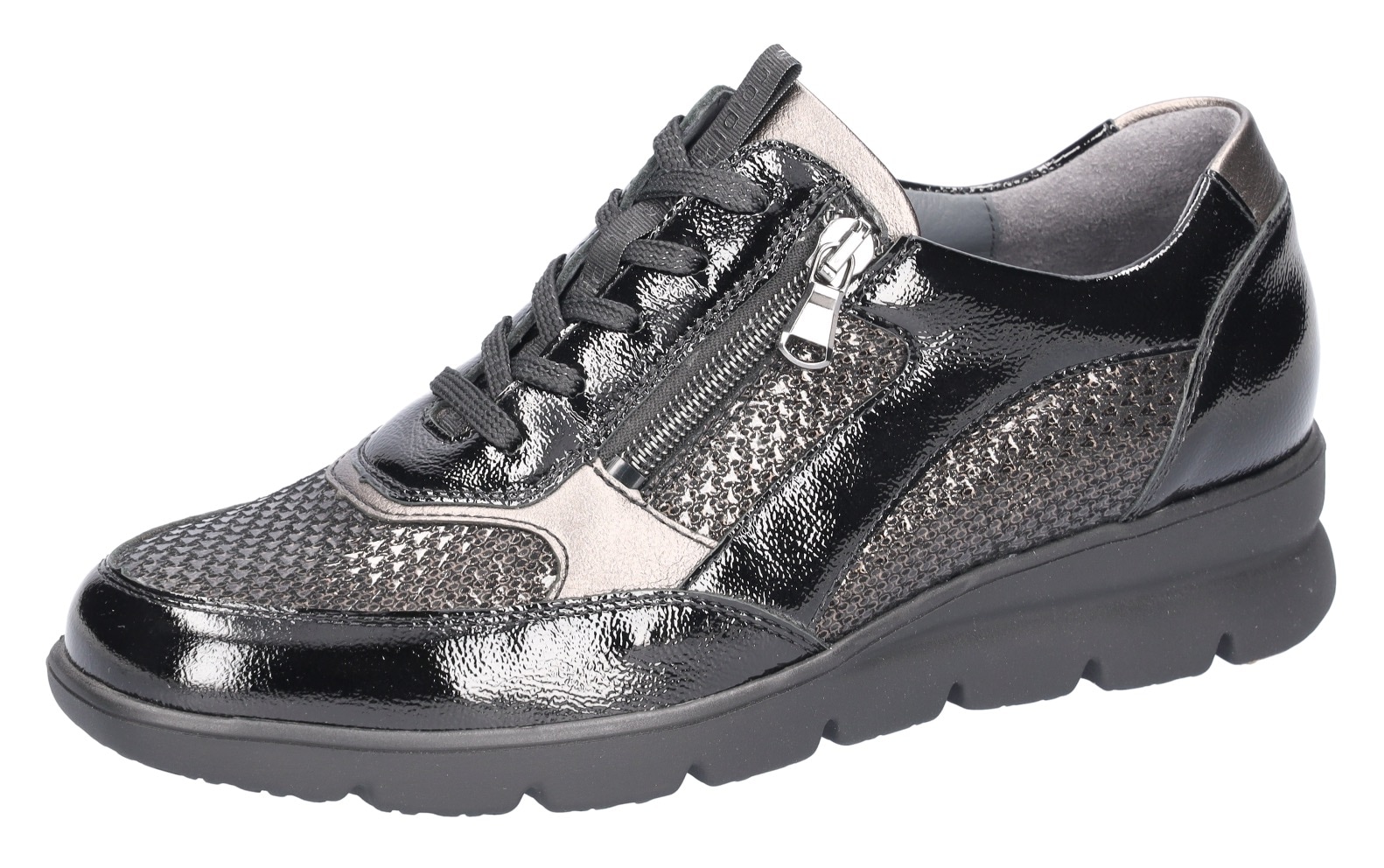 Waldläufer Schnürschuh "H-Bruni" Komfortschuh, Bequemschuh, Halbschuh in Lack-Optik, H-Weite