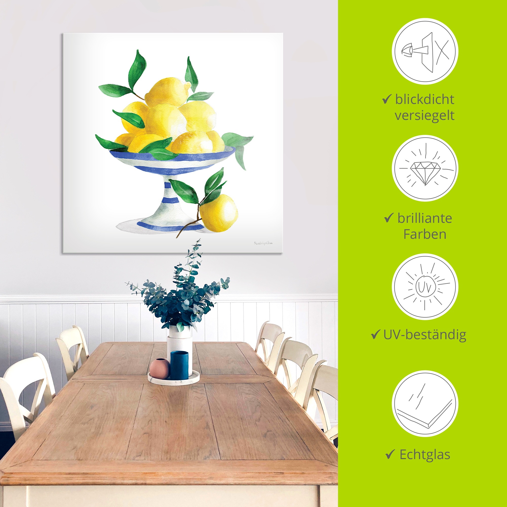 Artland Glasbild »Spanish Lemons II« Arrangements 1 Stk. tlg. in verschiedenen Größen