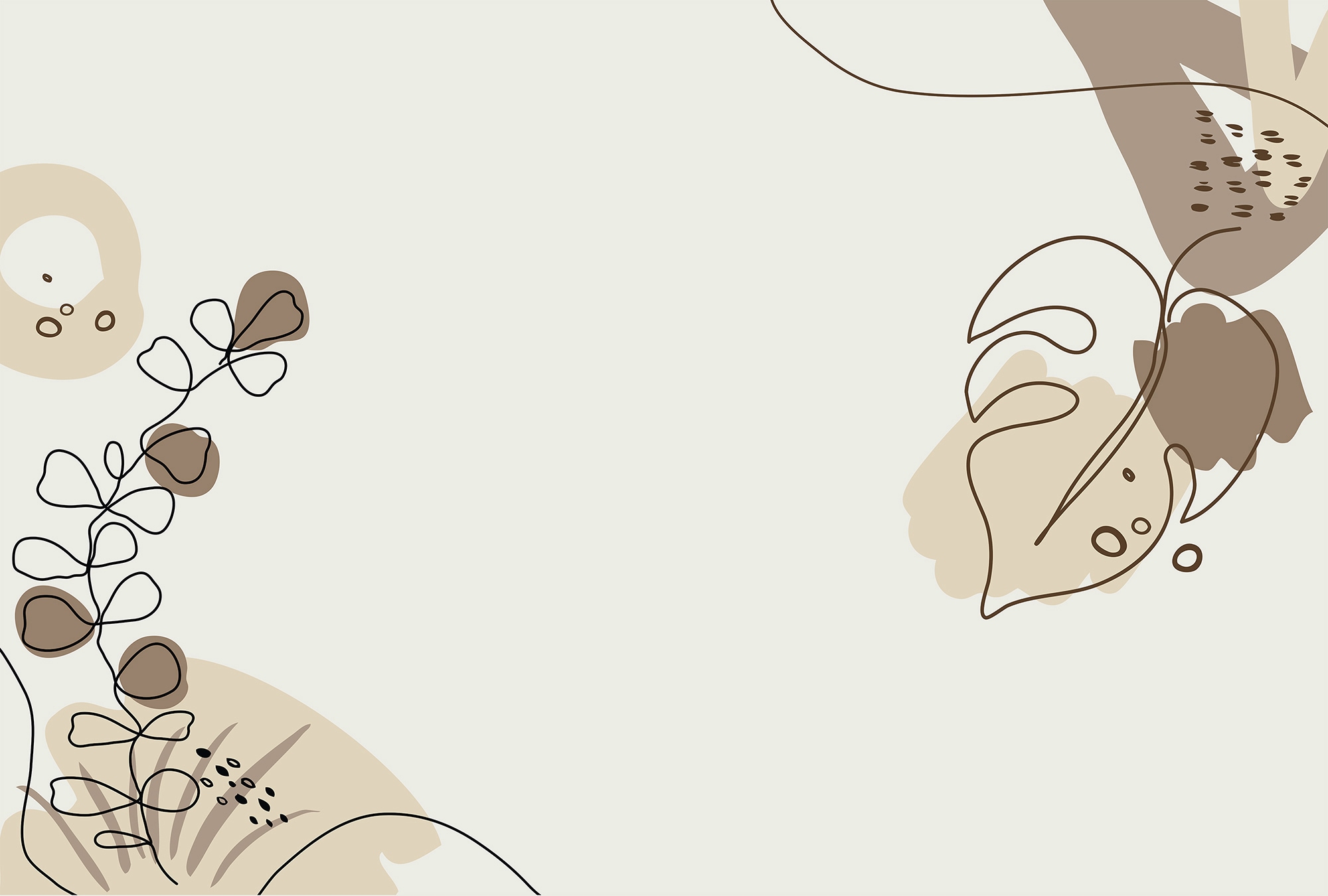 LIVING WALLS Fototapete "ARTist Drawn Leaves", B/L: 4mm x 2,7mm, beige, Tapeten, Vlies, Wand, Schräge