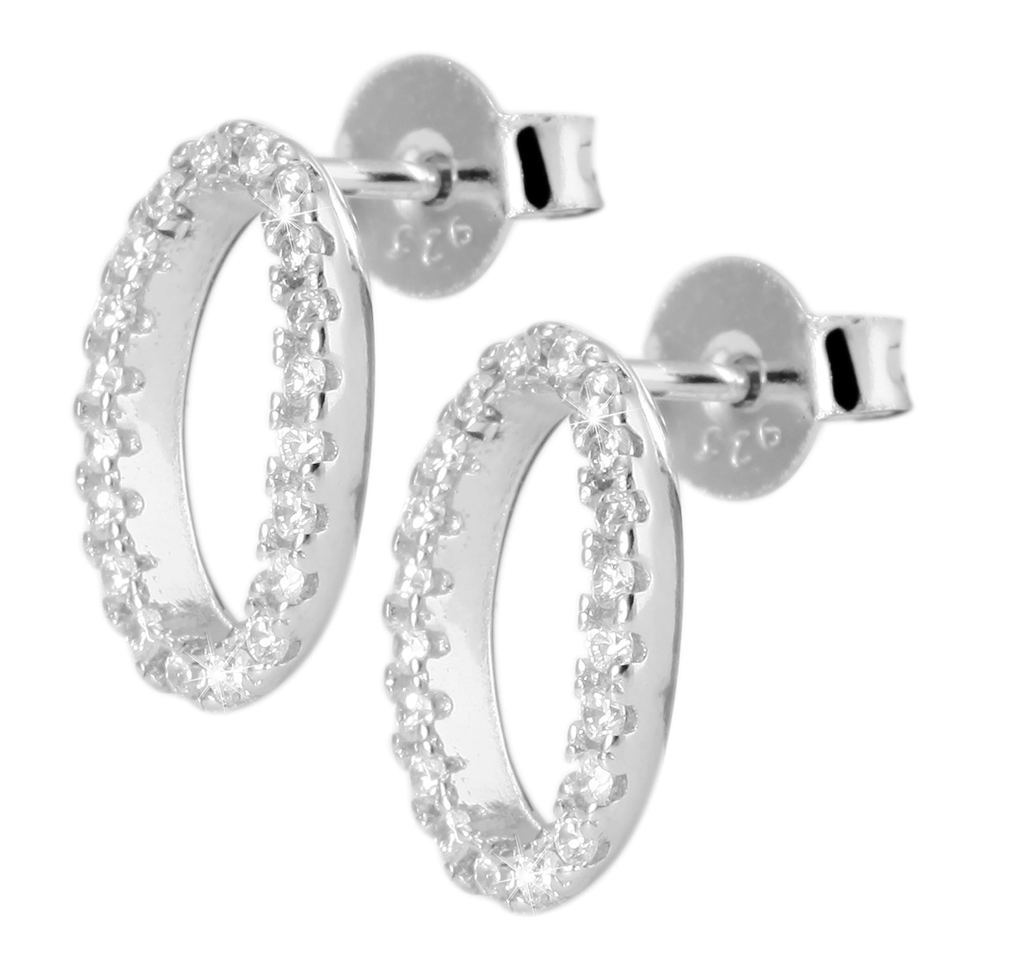 Adelia´s Paar Ohrhänger "Ohrringe – Ohrstecker aus 925 Silber mit Zirkonia" Ein Geschenk, das Freude macht