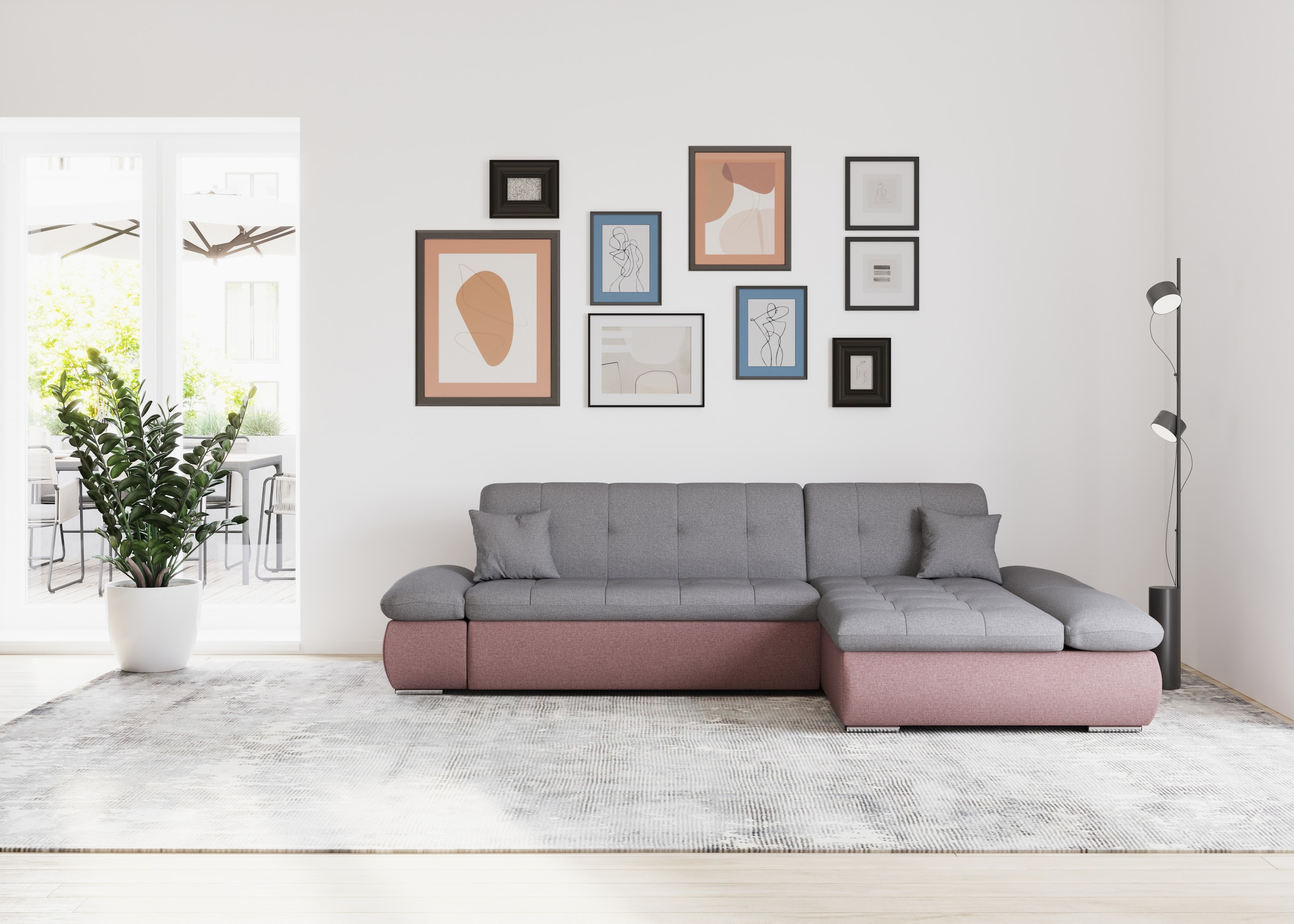 DOMO collection Ecksofa »Moric B/T/H 300/172/80 cm, auch in Cord, L-Form«, XXL-Format, wahlweise auch mit Bettfunktion und Armverstellung