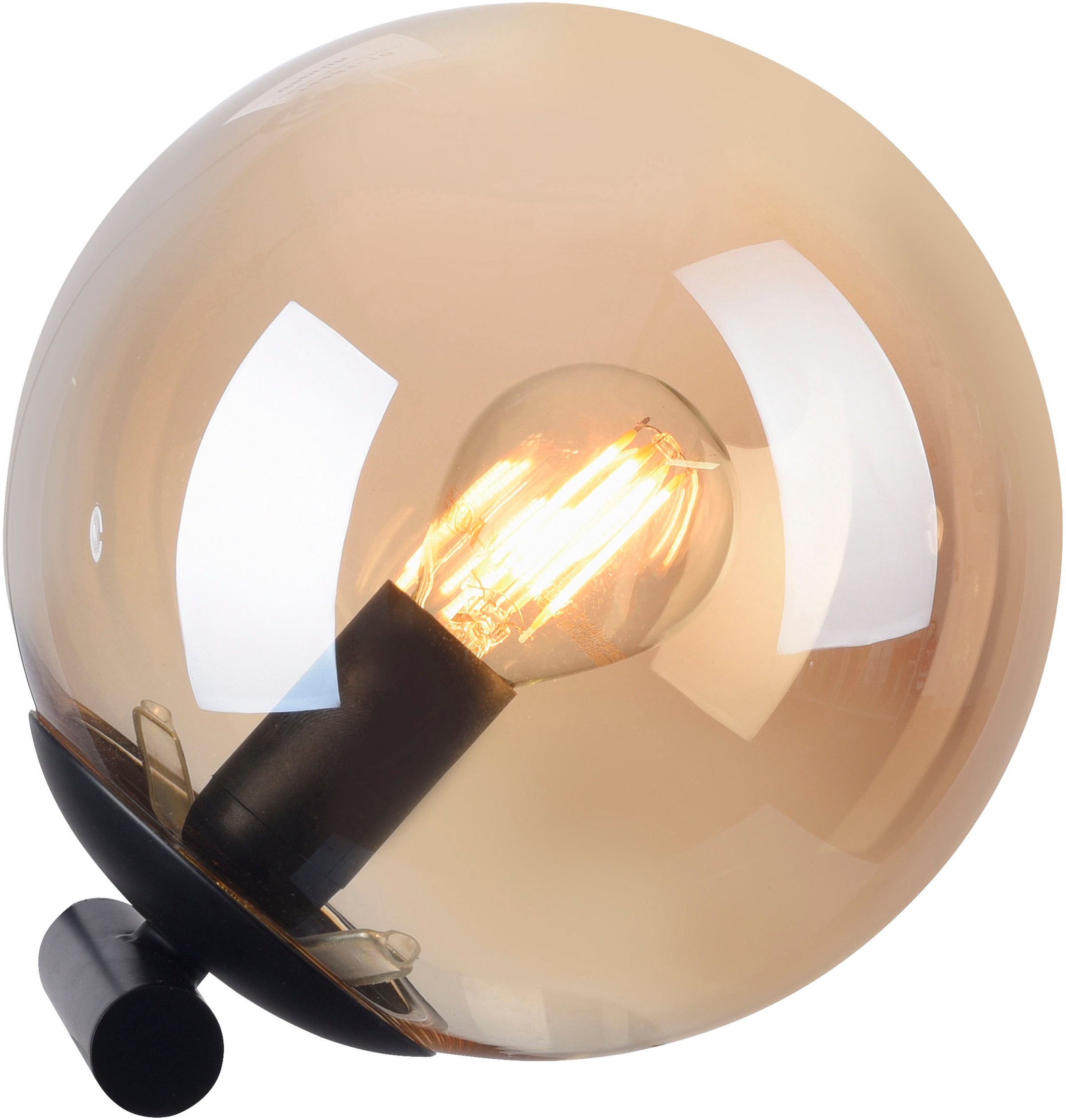 my home Tischleuchte »Nymölla«, 1 flammig, Leuchtmittel E14 | ohne Leuchtmittel, Tischleuchte mit großer Glaskugel, amberfarben oder opal matt weiß