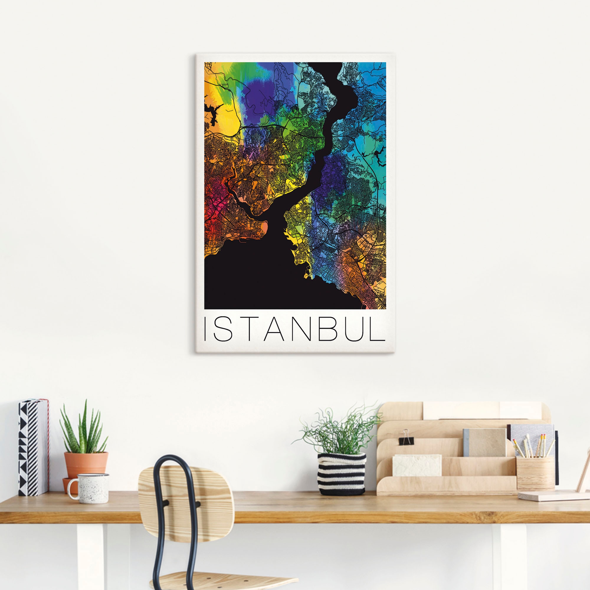 Artland Wandbild »Retro Karte Istanbul«, Landkarten, (1 St.), als Alubild, Leinwandbild, Wandaufkleber oder Poster in versch. Größen