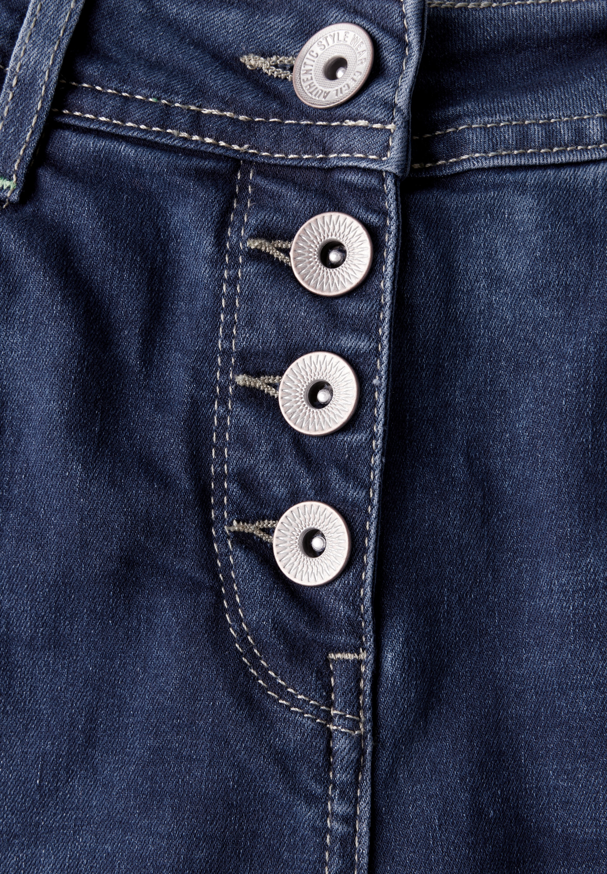 Cecil Straight-Jeans, mit Knopfleiste