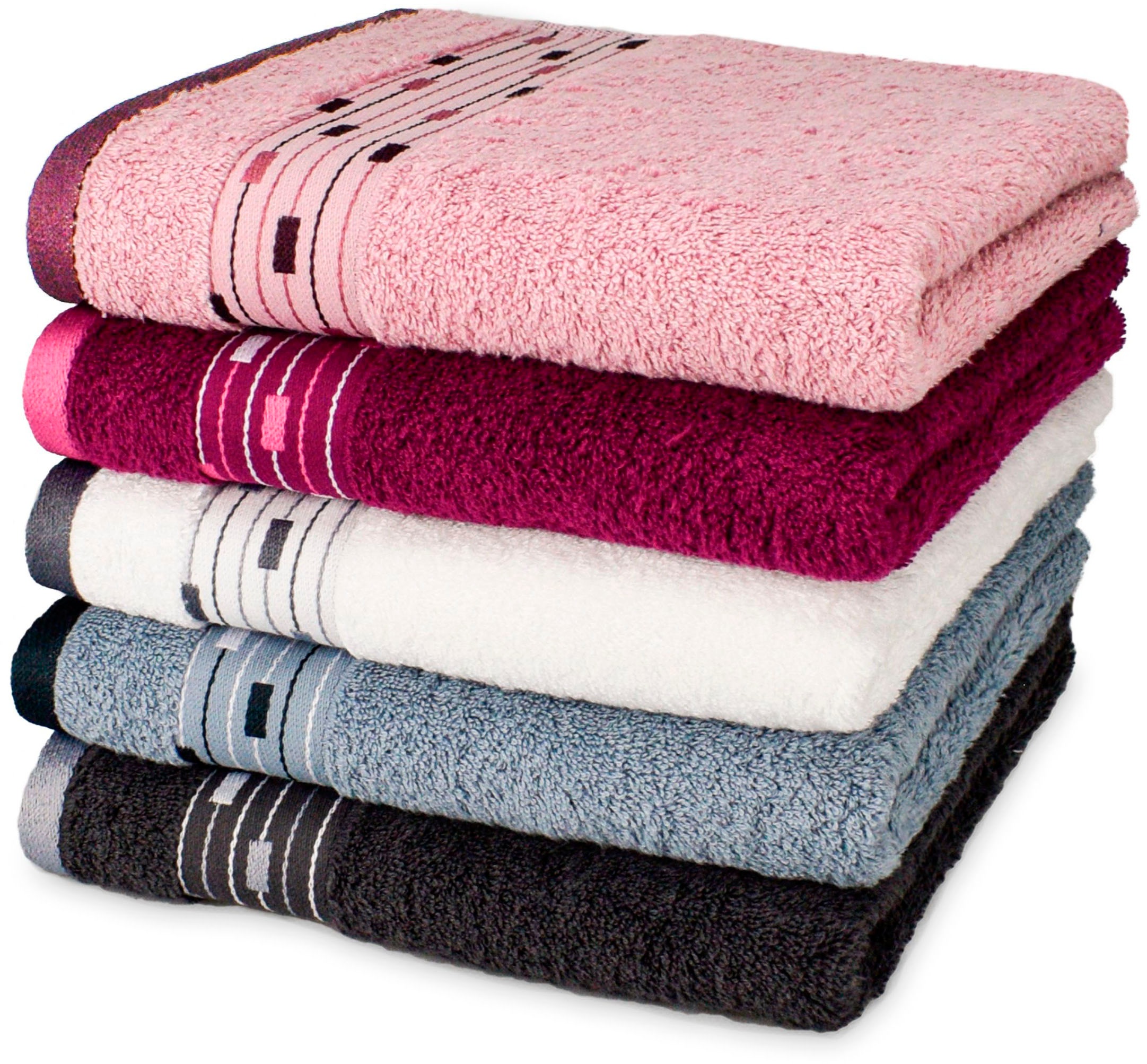 Möve for frottana Handtuch "Magic Uni" mit Bordüre aus kleinen Rechtecken günstig online kaufen